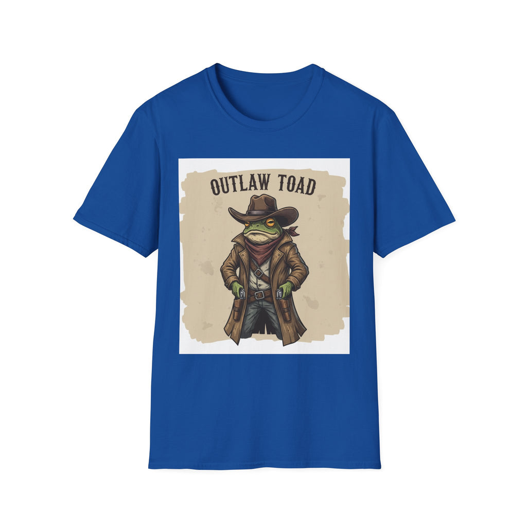 Outlaw Toad Cowboy T-Shirt — Funny Western Toad Graphic Tee (Great Gift for Frog Lovers)
