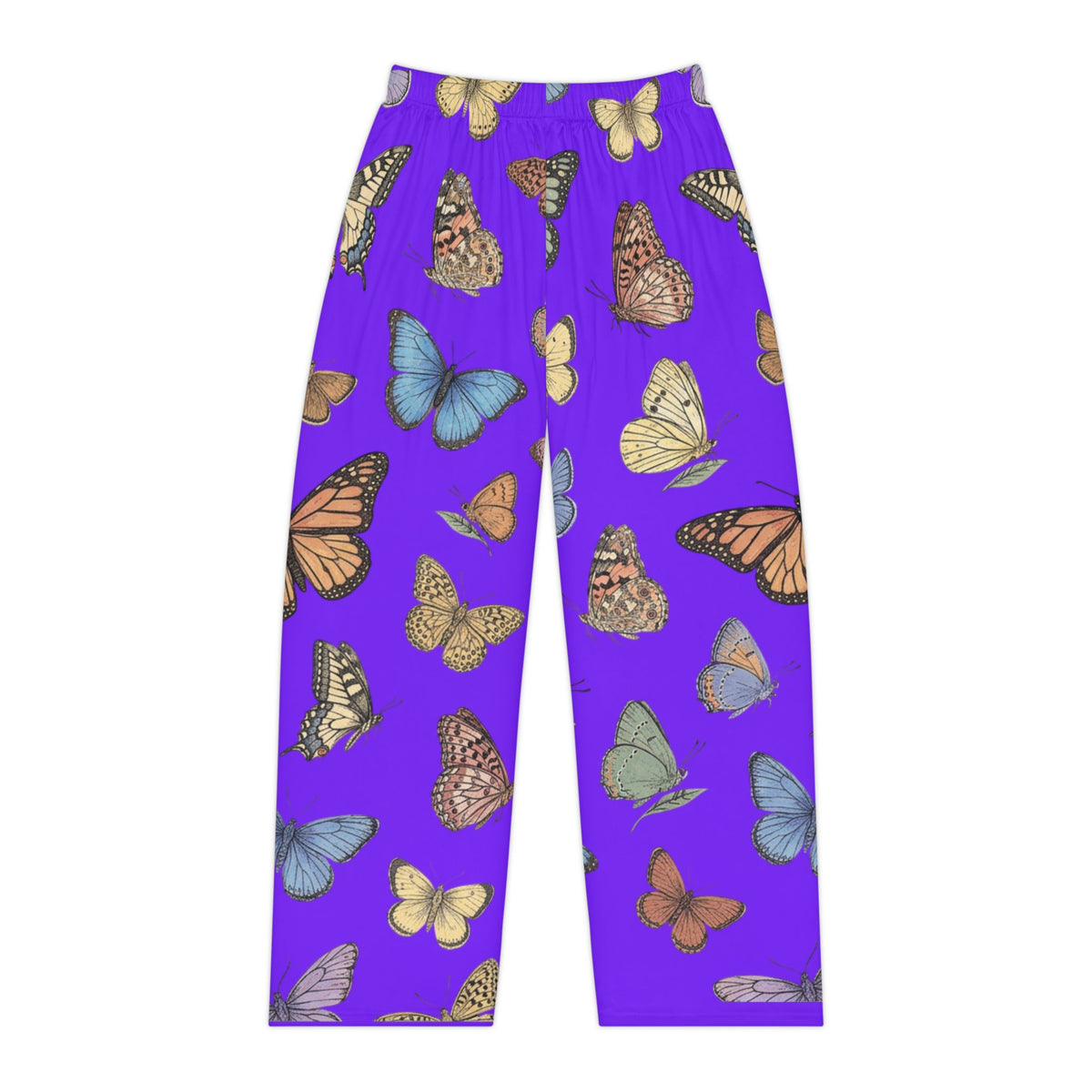 Butterfly Print Pajama Pants — Women's Cozy Purple Lounge Sleepwear