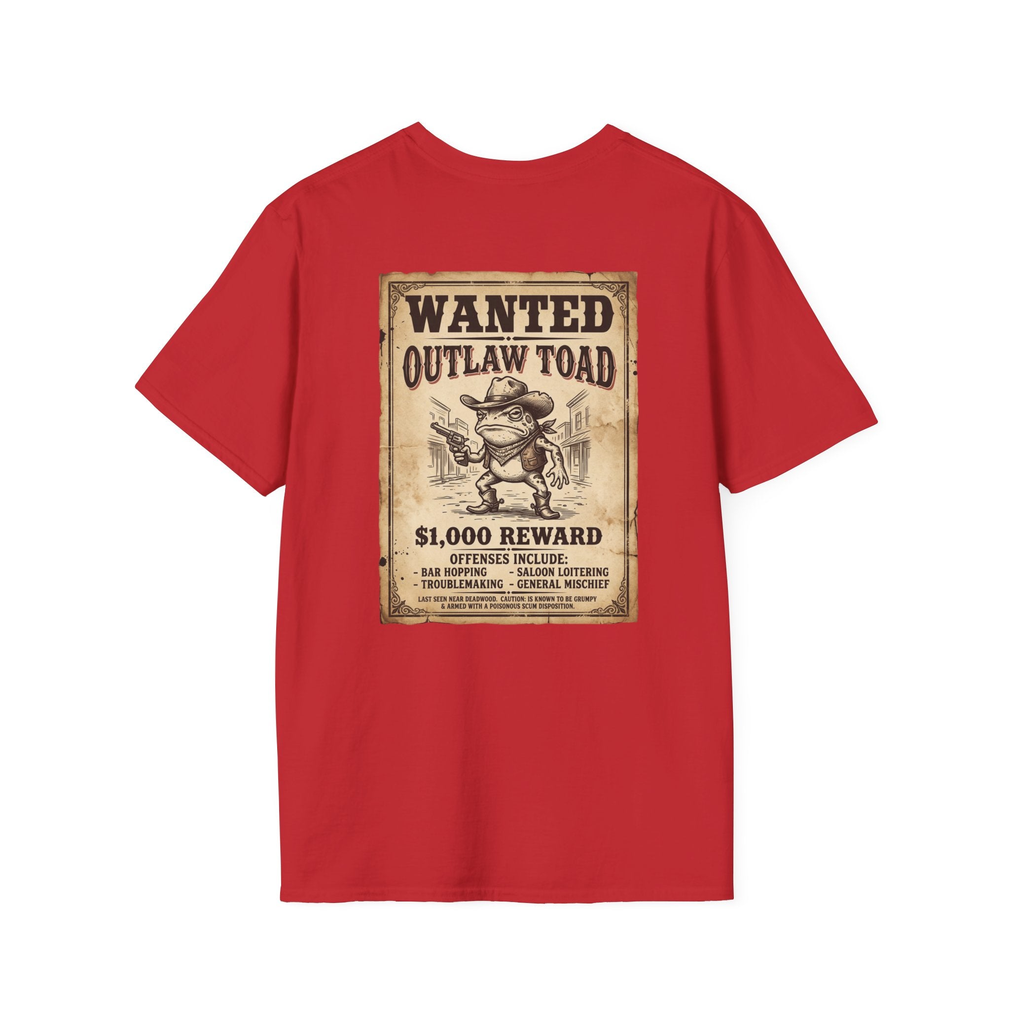 Outlaw Toad Cowboy T-Shirt — Funny Western Toad Graphic Tee (Great Gift for Frog Lovers)
