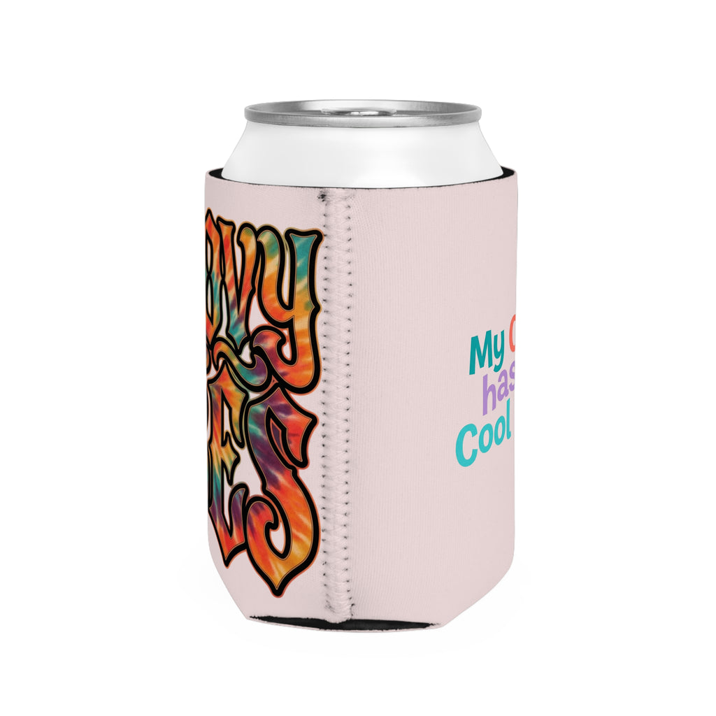 Groovy Vibes Can Cooler Sleeve — "My Omi Has a Cool Can" Tie-Dye Beverage Koozie