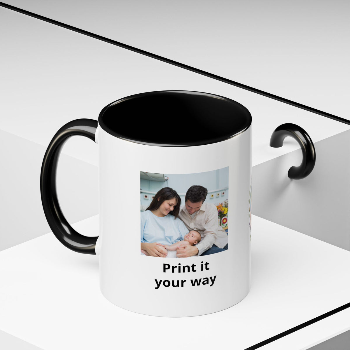Future Grandparents To Be Accent Coffee Mug — Floral Heart Pregnancy Announcement Gift (11/15oz)