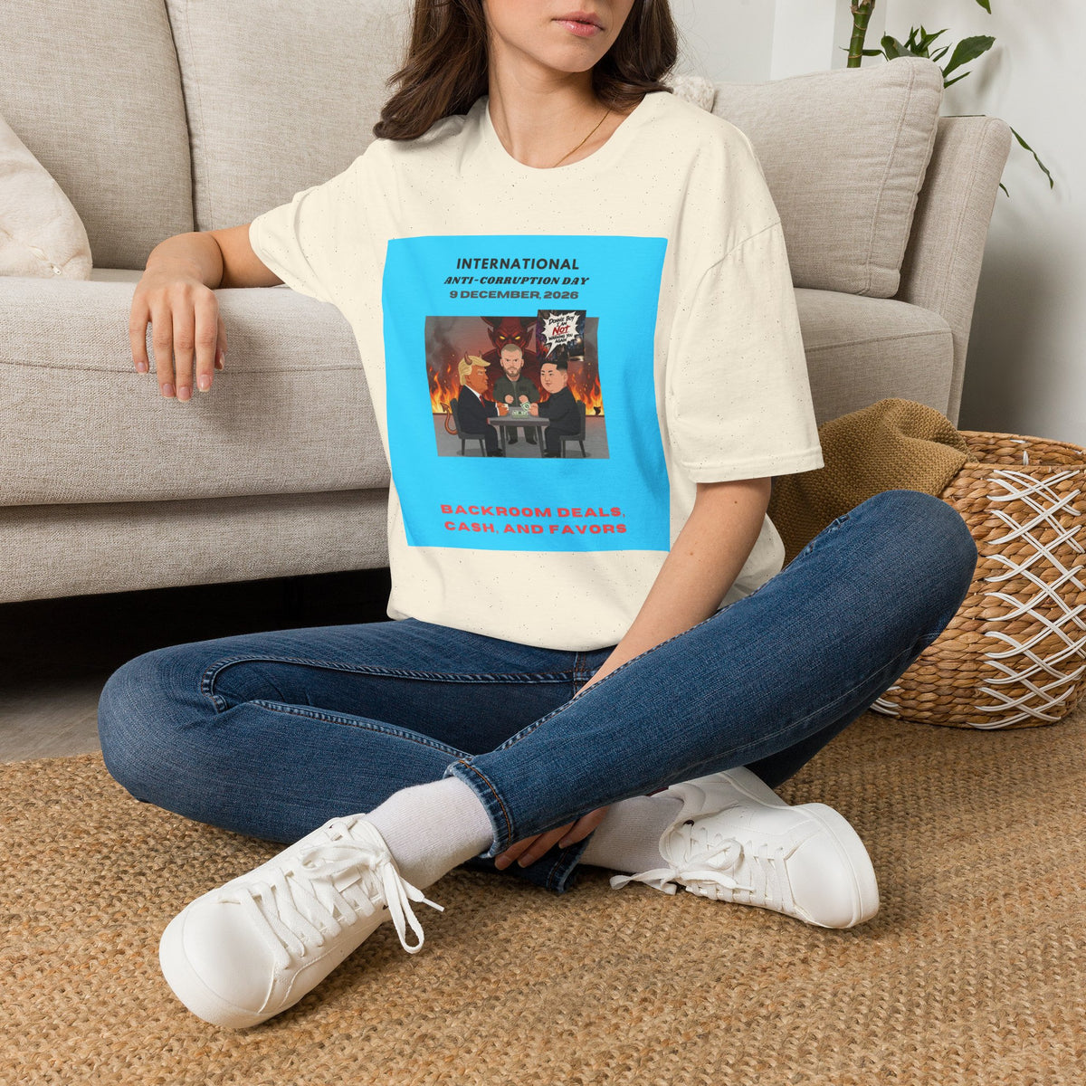 International Anti-Corruption Day Protest Tee — Satirical 'What We're Thinking' Graphic T-Shirt
