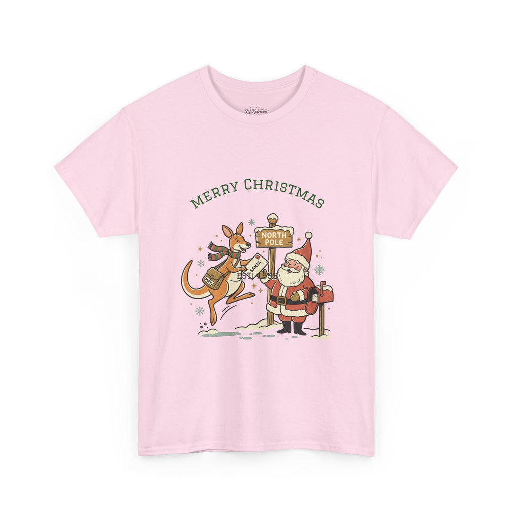 Festive Santa & Reindeer Tee — "Merry Christmas / Merry Festivals" Holiday Shirt with Cute Axolotl
