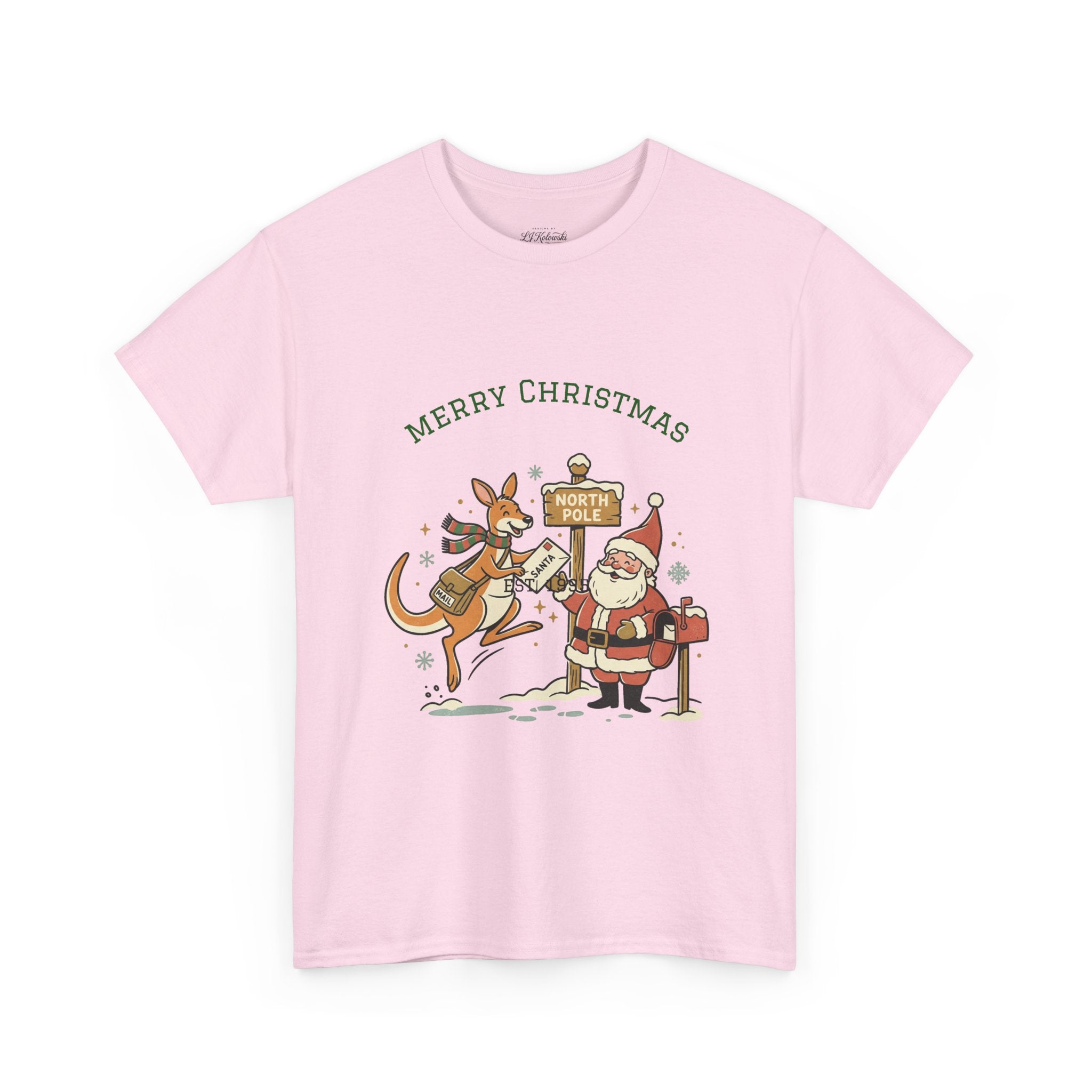 Festive Santa & Reindeer Tee — "Merry Christmas / Merry Festivals" Holiday Shirt with Cute Axolotl