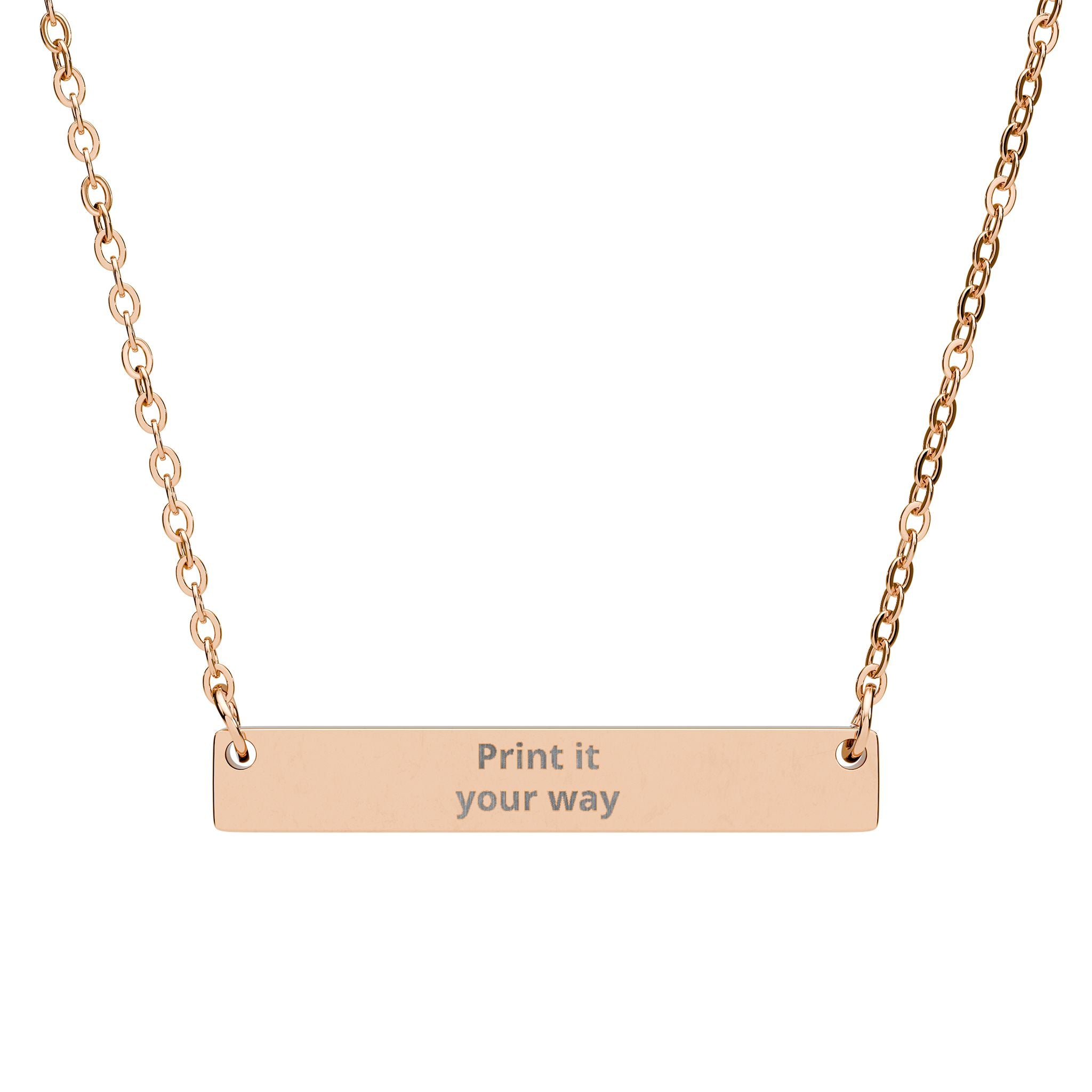 Engraved Horizontal Bar Necklace — Personalized Name, Date or Message Pendant