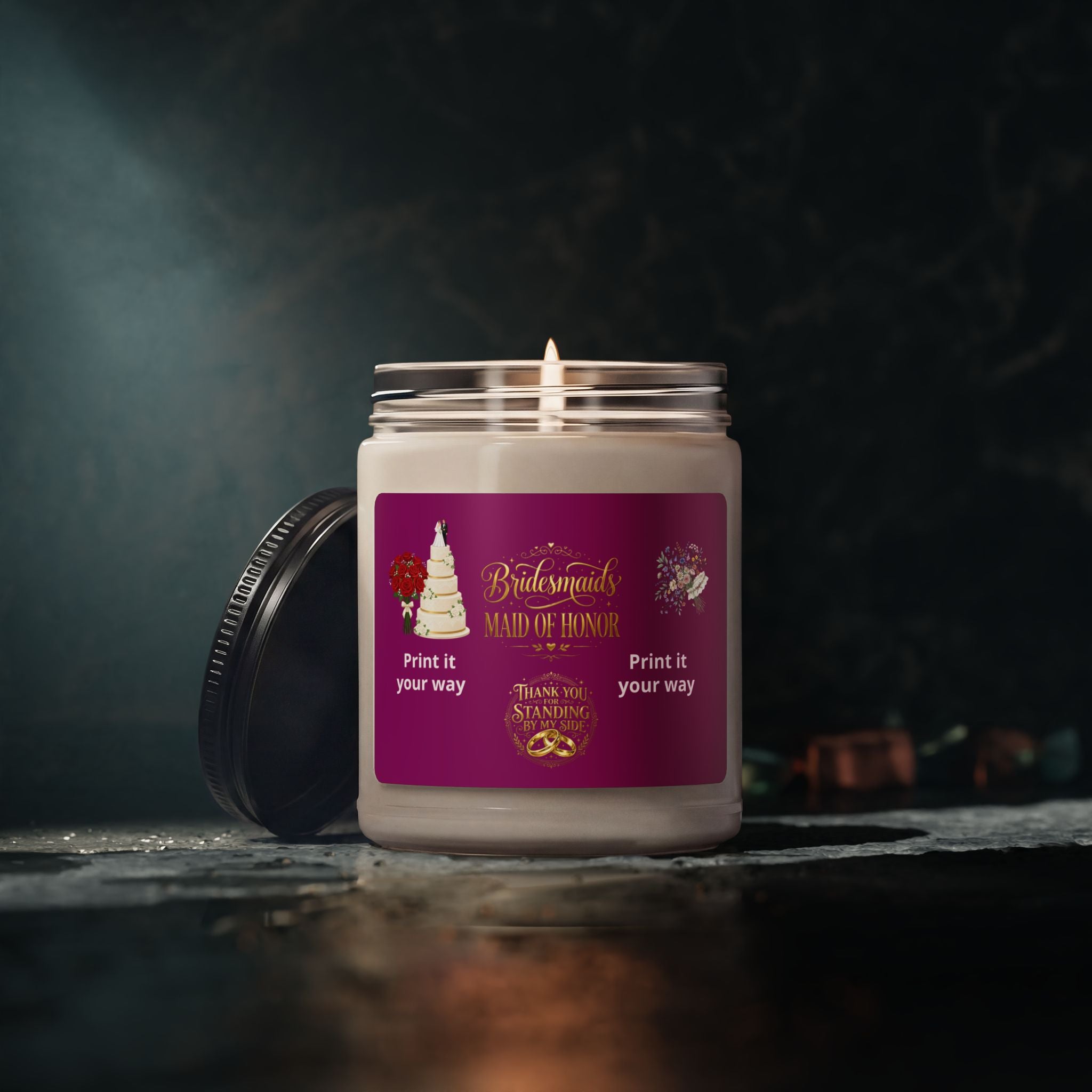 Maid of Honor Scented Soy Candle — 9oz Bridal Party Thank You Gift