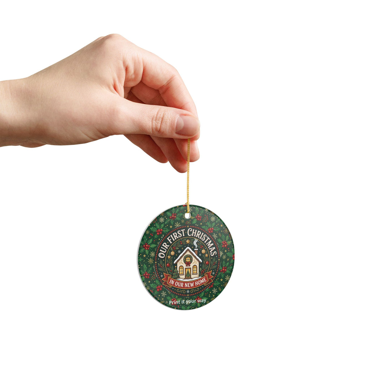 Our First Christmas in Our New Home Ceramic Ornament — New Home Holiday Decoration