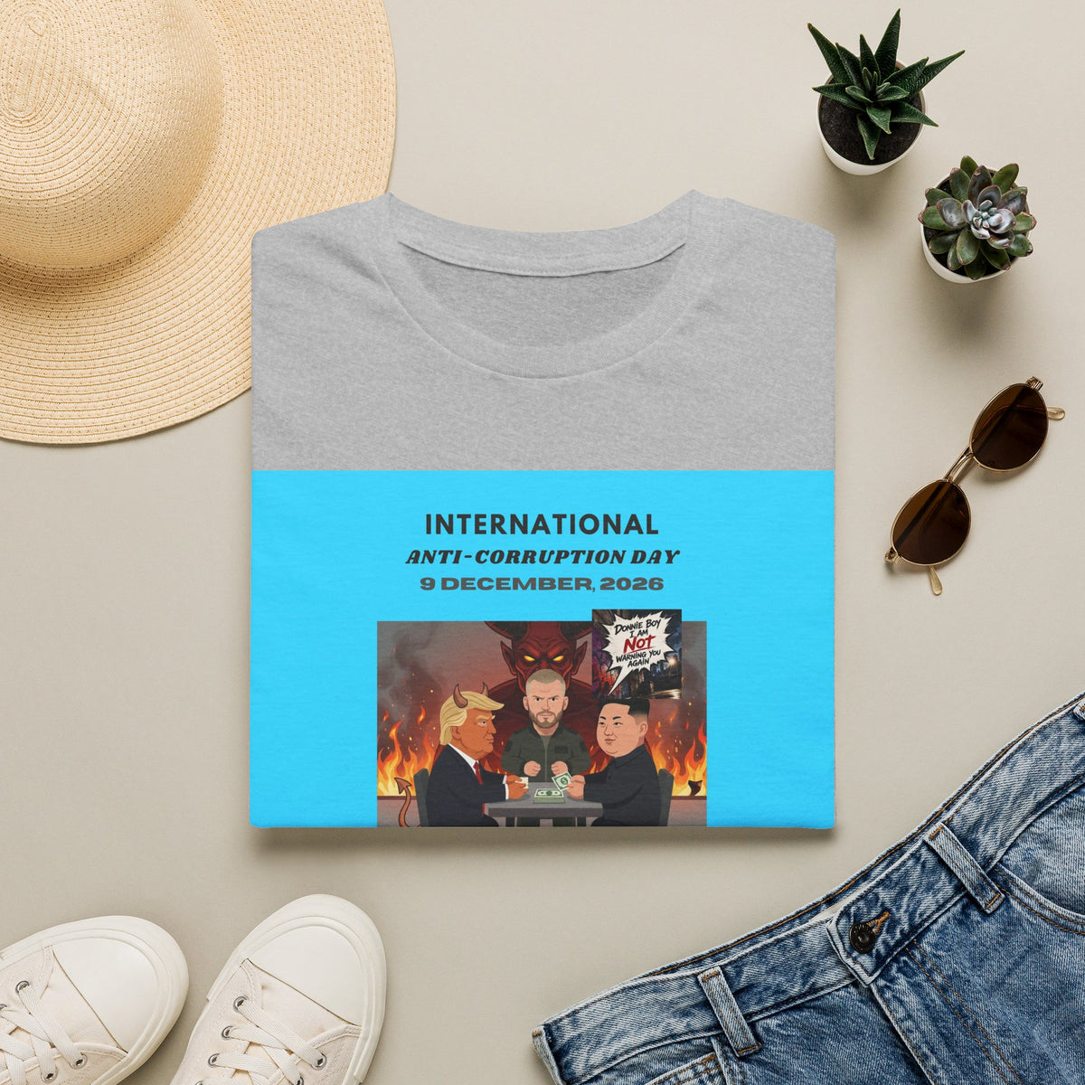 International Anti-Corruption Day Protest Tee — Satirical 'What We're Thinking' Graphic T-Shirt