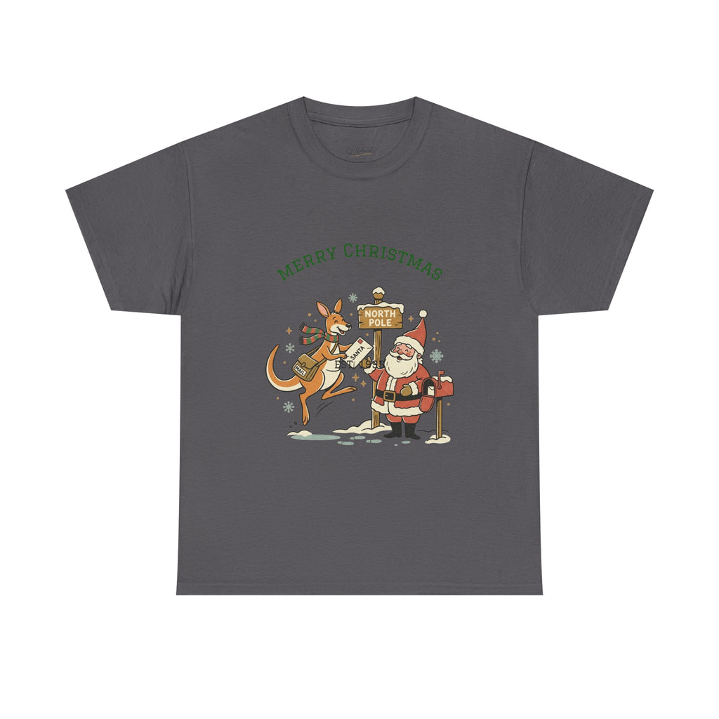 Festive Santa & Reindeer Tee — "Merry Christmas / Merry Festivals" Holiday Shirt with Cute Axolotl