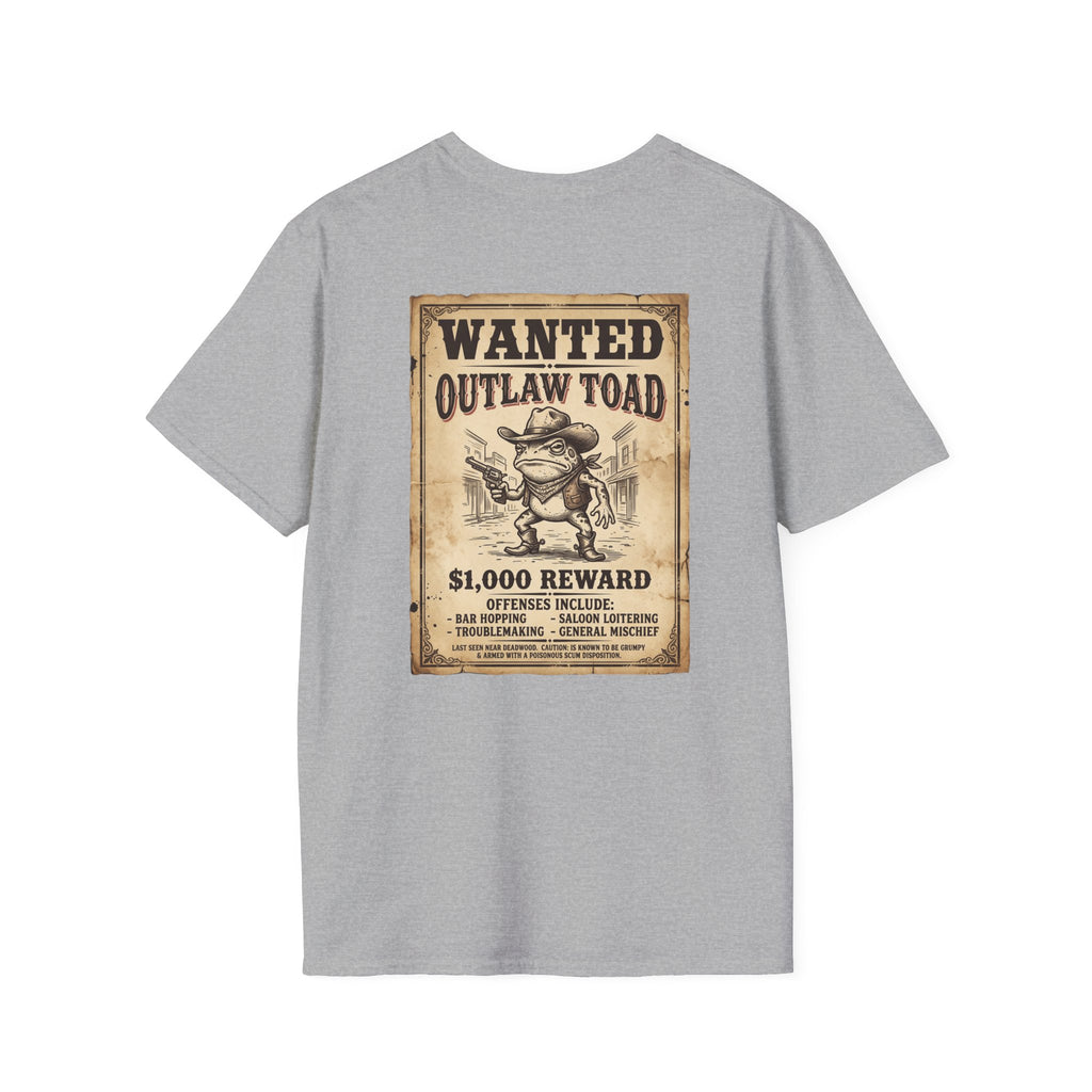 Outlaw Toad Cowboy T-Shirt — Funny Western Toad Graphic Tee (Great Gift for Frog Lovers)