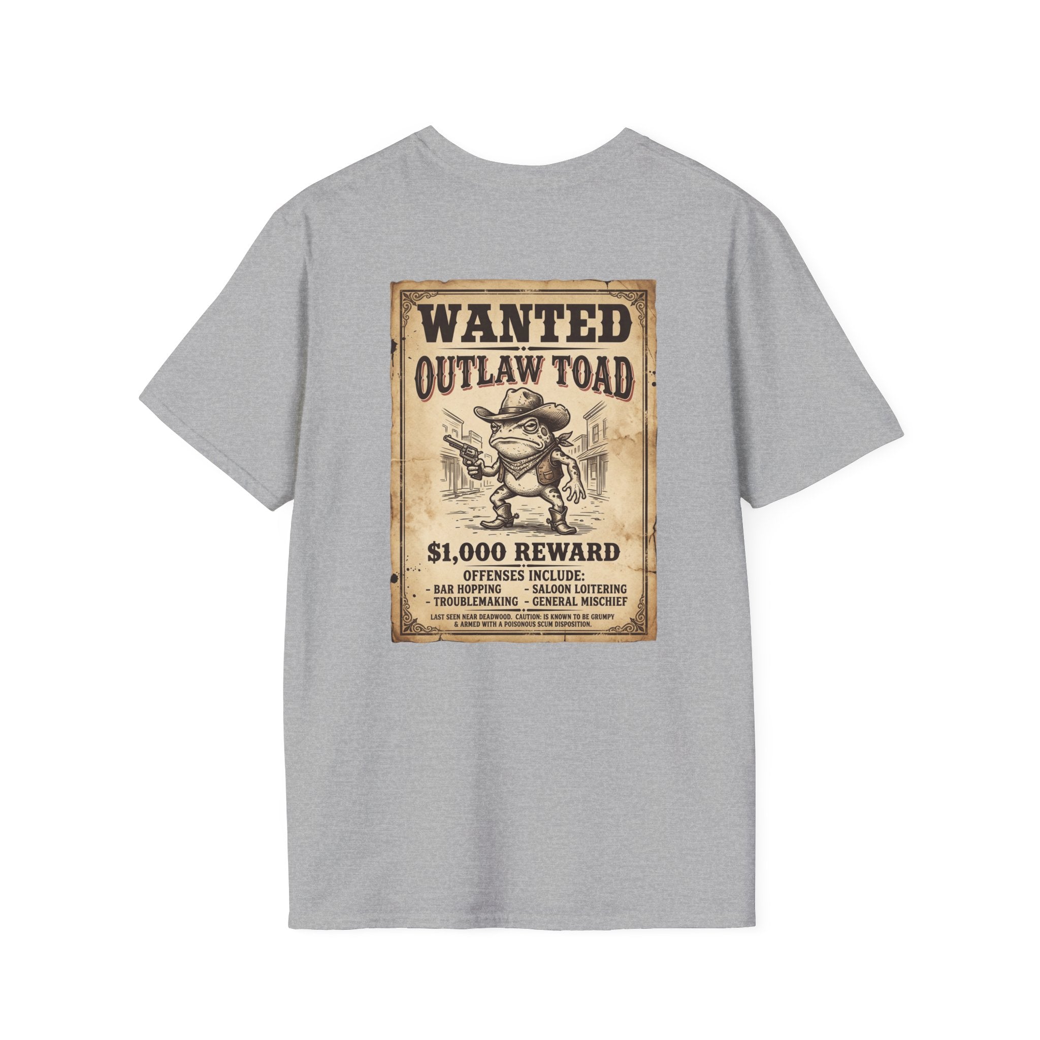Outlaw Toad Cowboy T-Shirt — Funny Western Toad Graphic Tee (Great Gift for Frog Lovers)