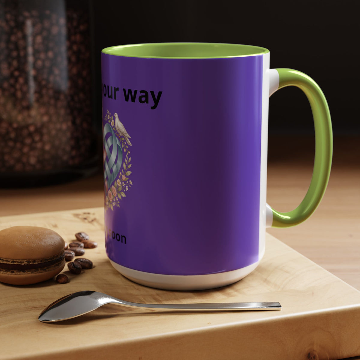 I'm On The Way Grandma and Grandpa Mug — Pregnancy Announcement Accent Coffee Cup (11/15oz)