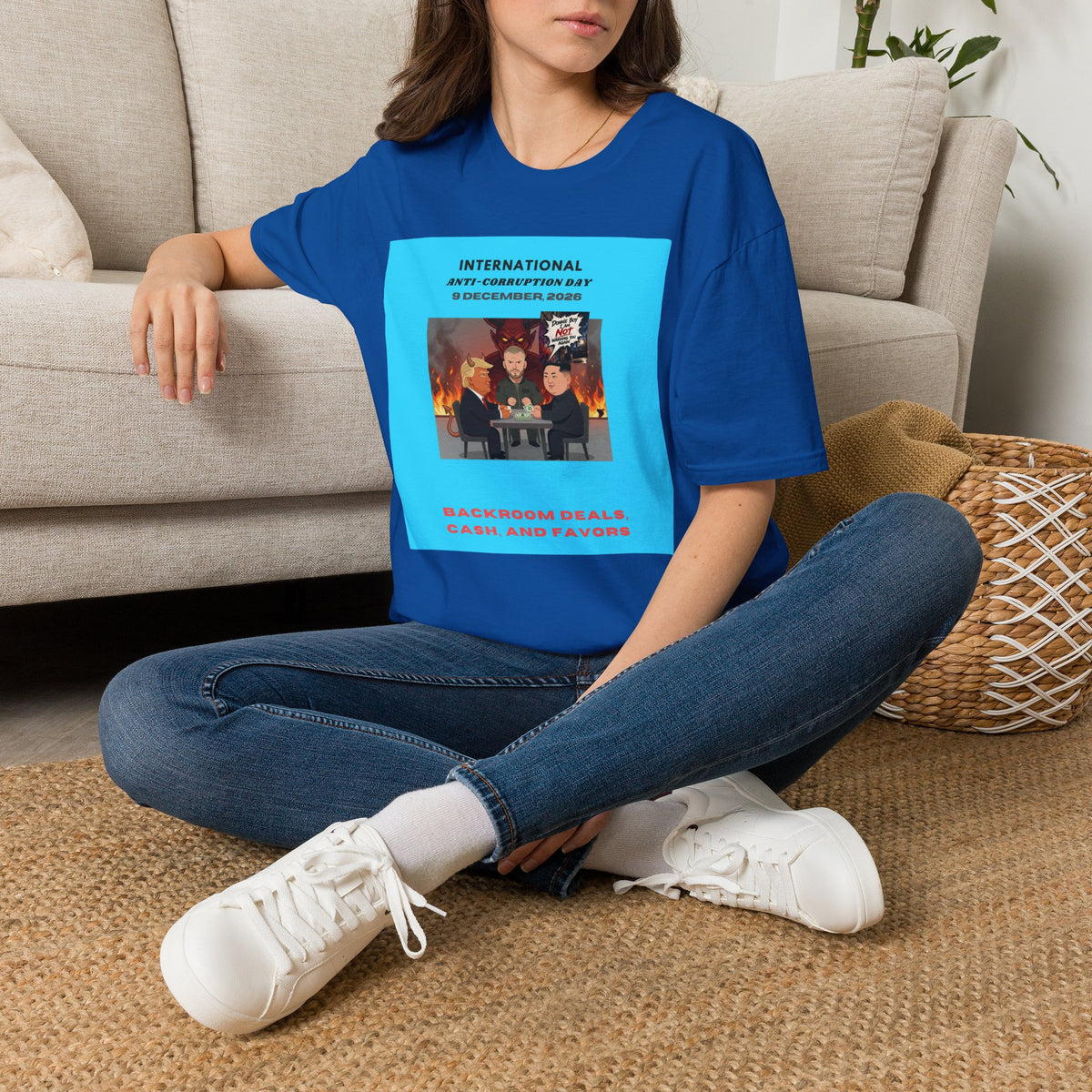International Anti-Corruption Day Protest Tee — Satirical 'What We're Thinking' Graphic T-Shirt