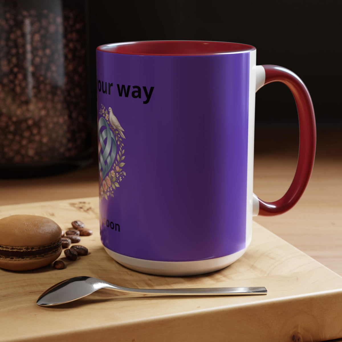I'm On The Way Grandma and Grandpa Mug — Pregnancy Announcement Accent Coffee Cup (11/15oz)