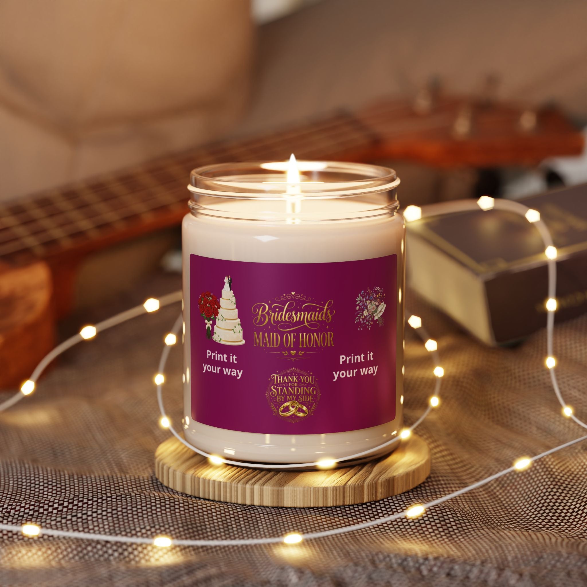 Maid of Honor Scented Soy Candle — 9oz Bridal Party Thank You Gift