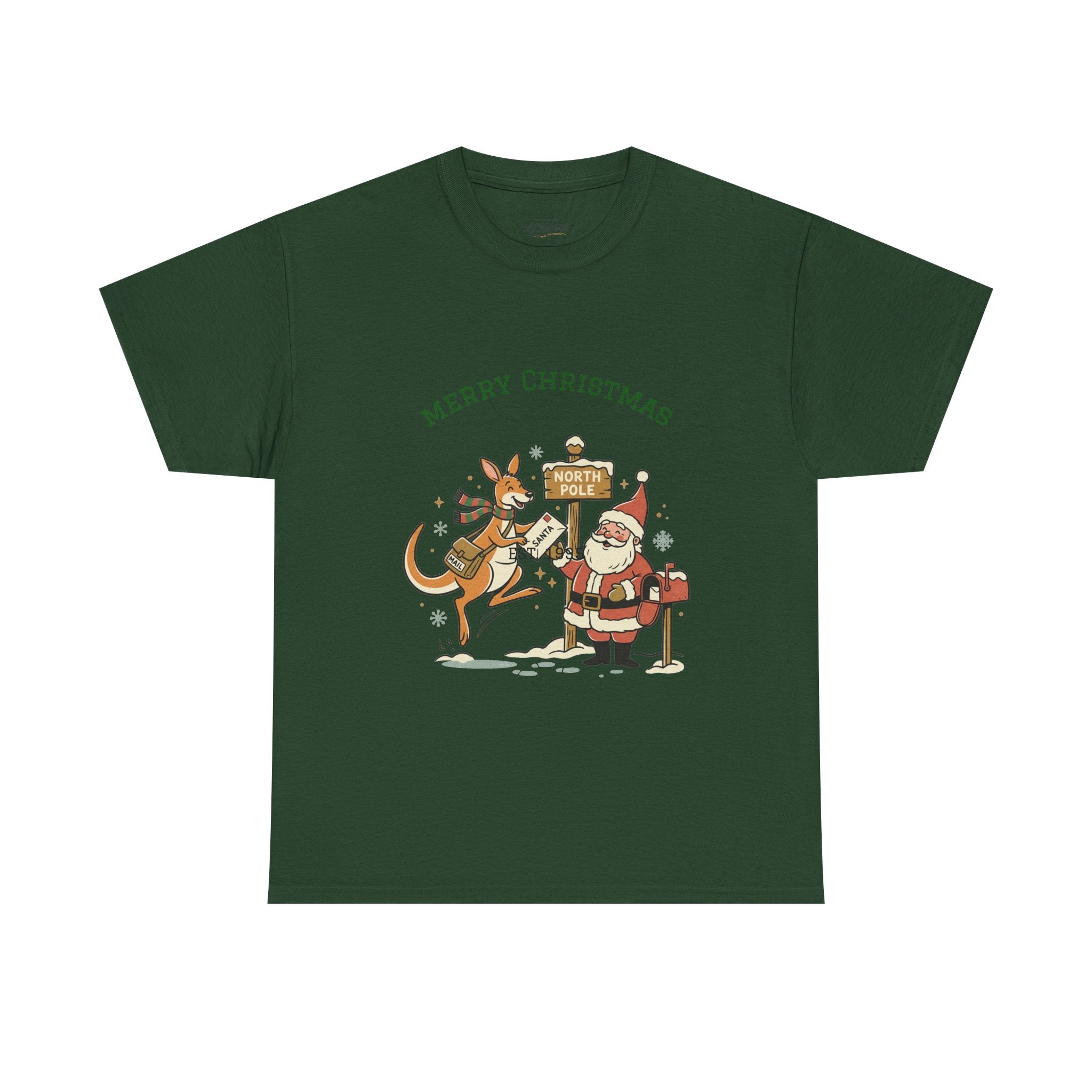 Festive Santa & Reindeer Tee — "Merry Christmas / Merry Festivals" Holiday Shirt with Cute Axolotl