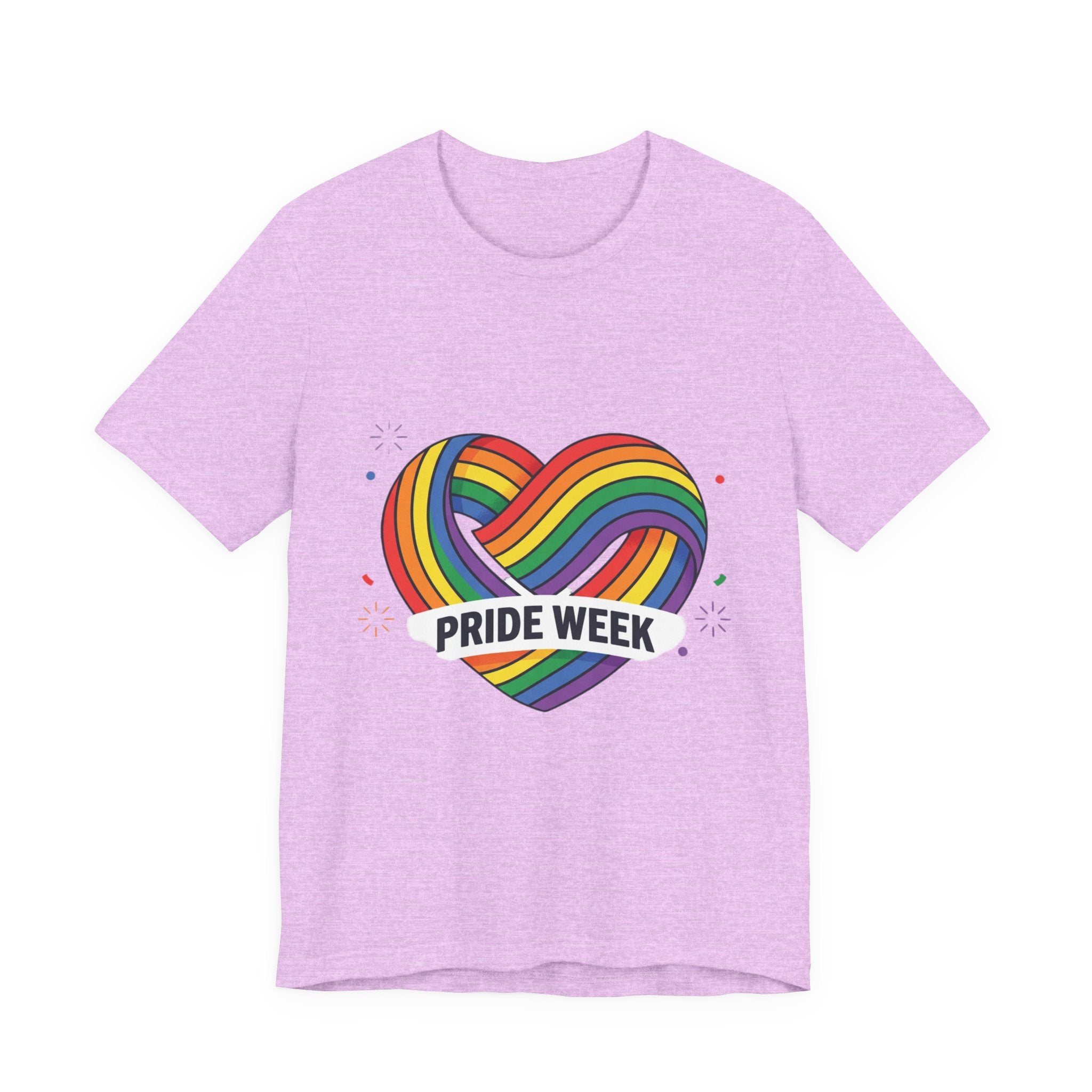 Pride Week Rainbow Heart Tee — "Progress Over Perfection" Back Print
