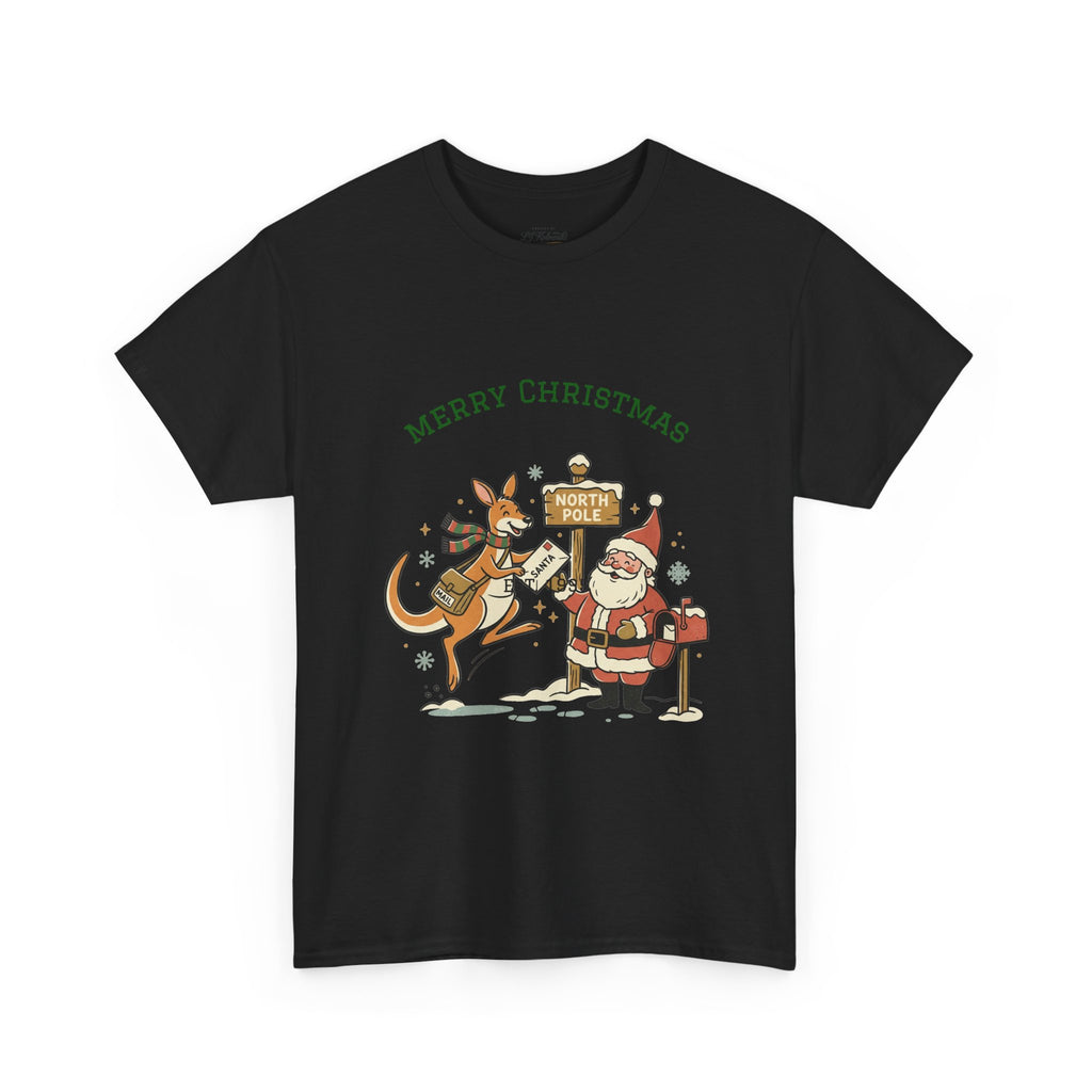 Festive Santa & Reindeer Tee — "Merry Christmas / Merry Festivals" Holiday Shirt with Cute Axolotl