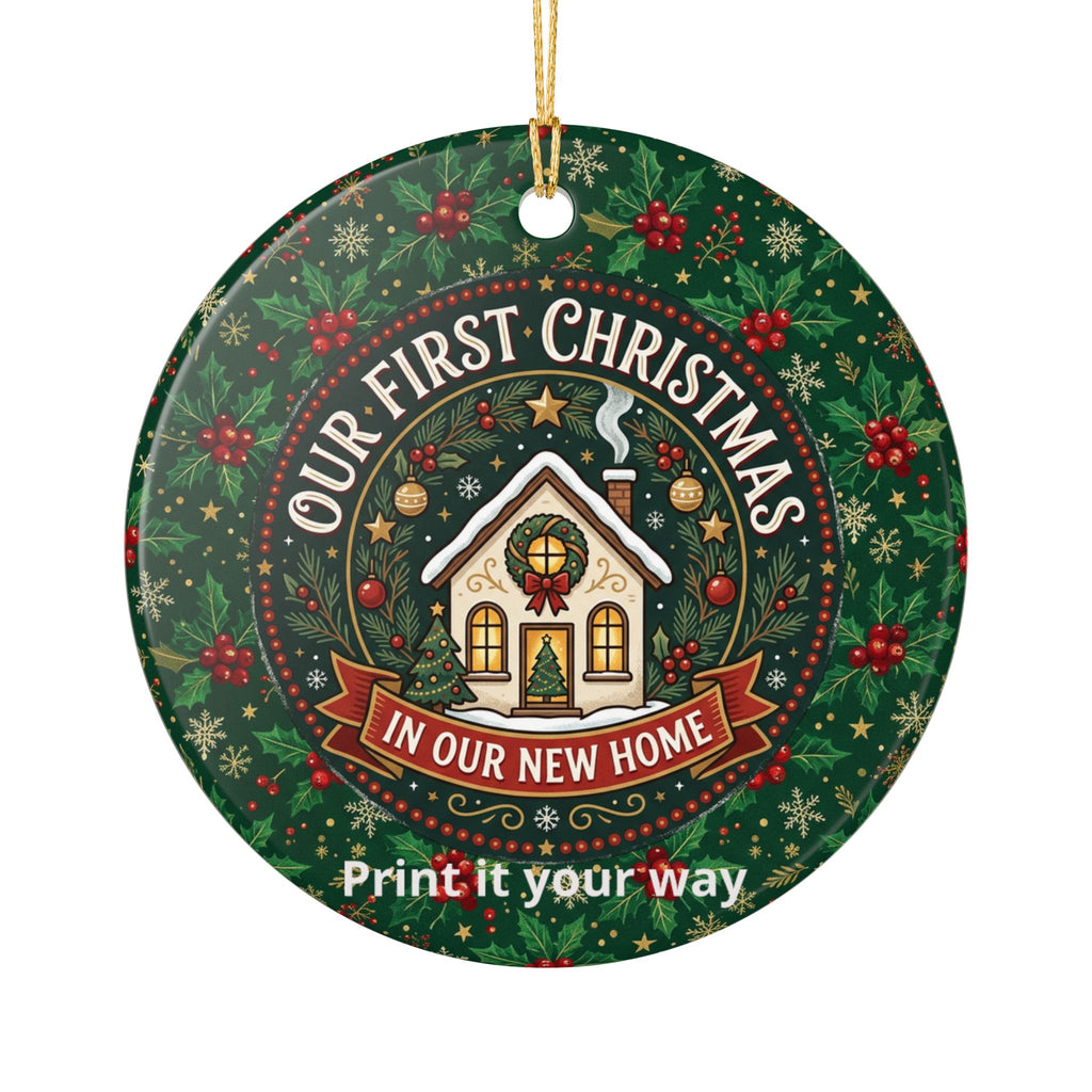Our First Christmas in Our New Home Ceramic Ornament — New Home Holiday Decoration