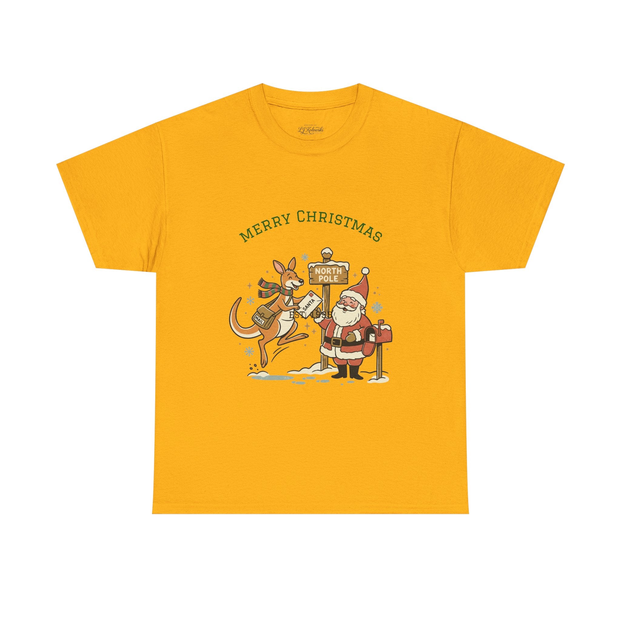 Festive Santa & Reindeer Tee — "Merry Christmas / Merry Festivals" Holiday Shirt with Cute Axolotl