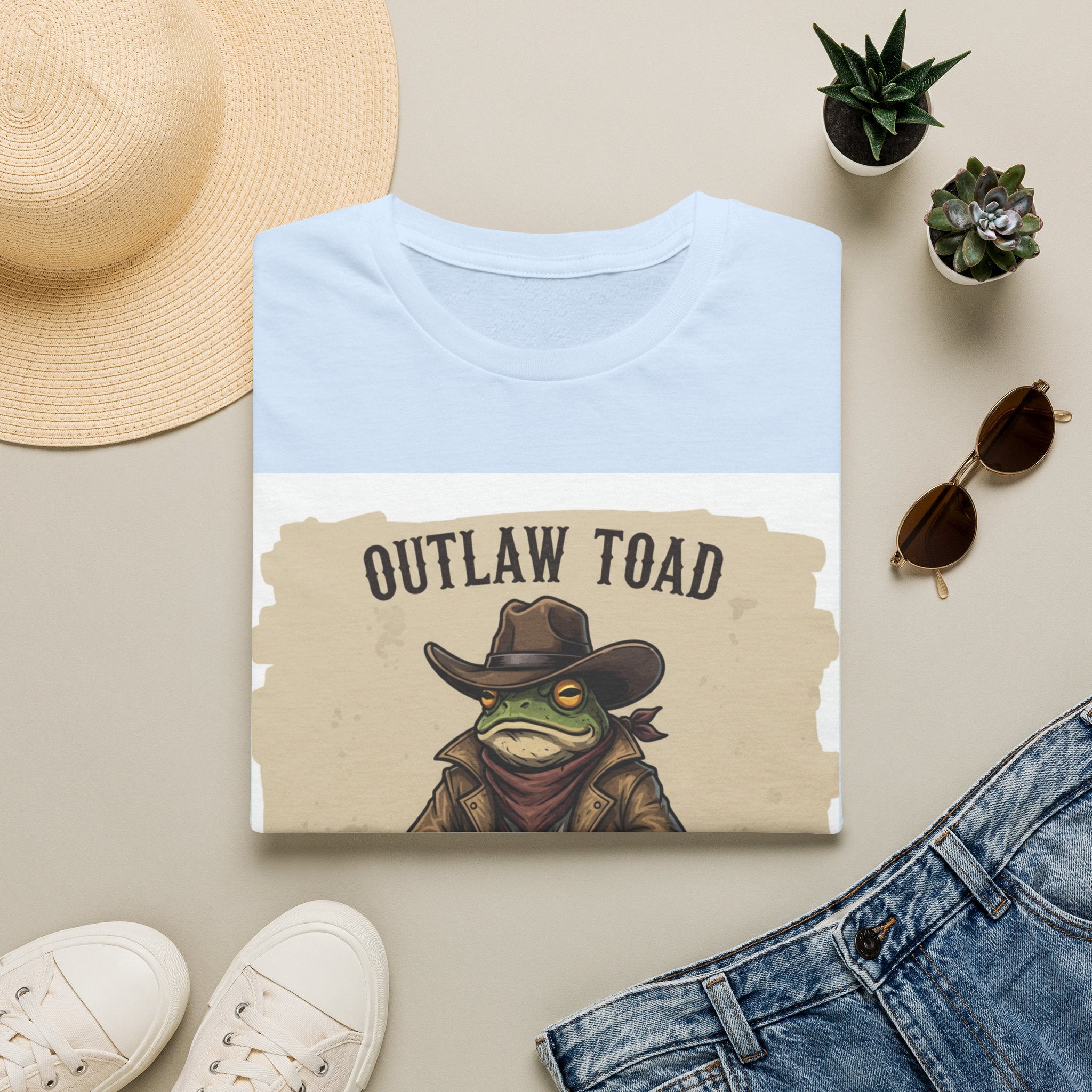 Outlaw Toad Cowboy T-Shirt — Funny Western Toad Graphic Tee (Great Gift for Frog Lovers)