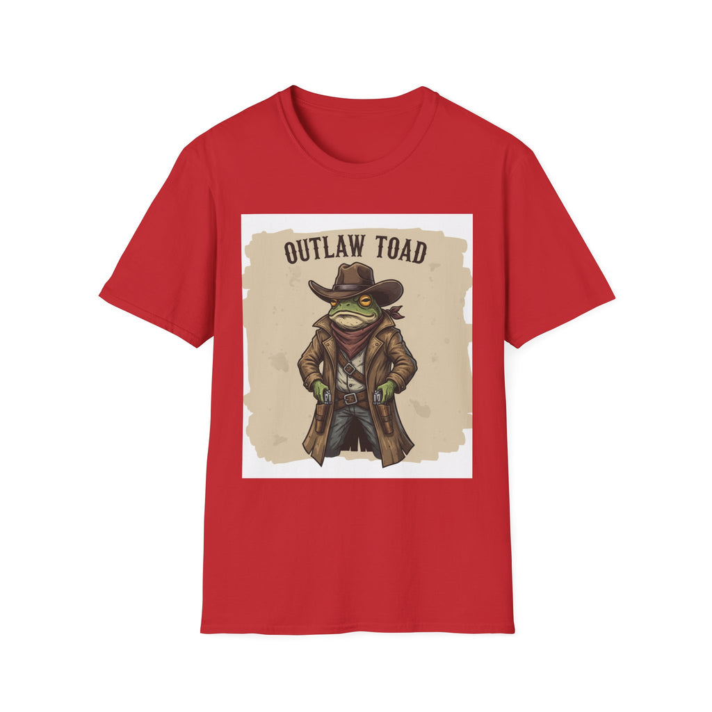 Outlaw Toad Cowboy T-Shirt — Funny Western Toad Graphic Tee (Great Gift for Frog Lovers)