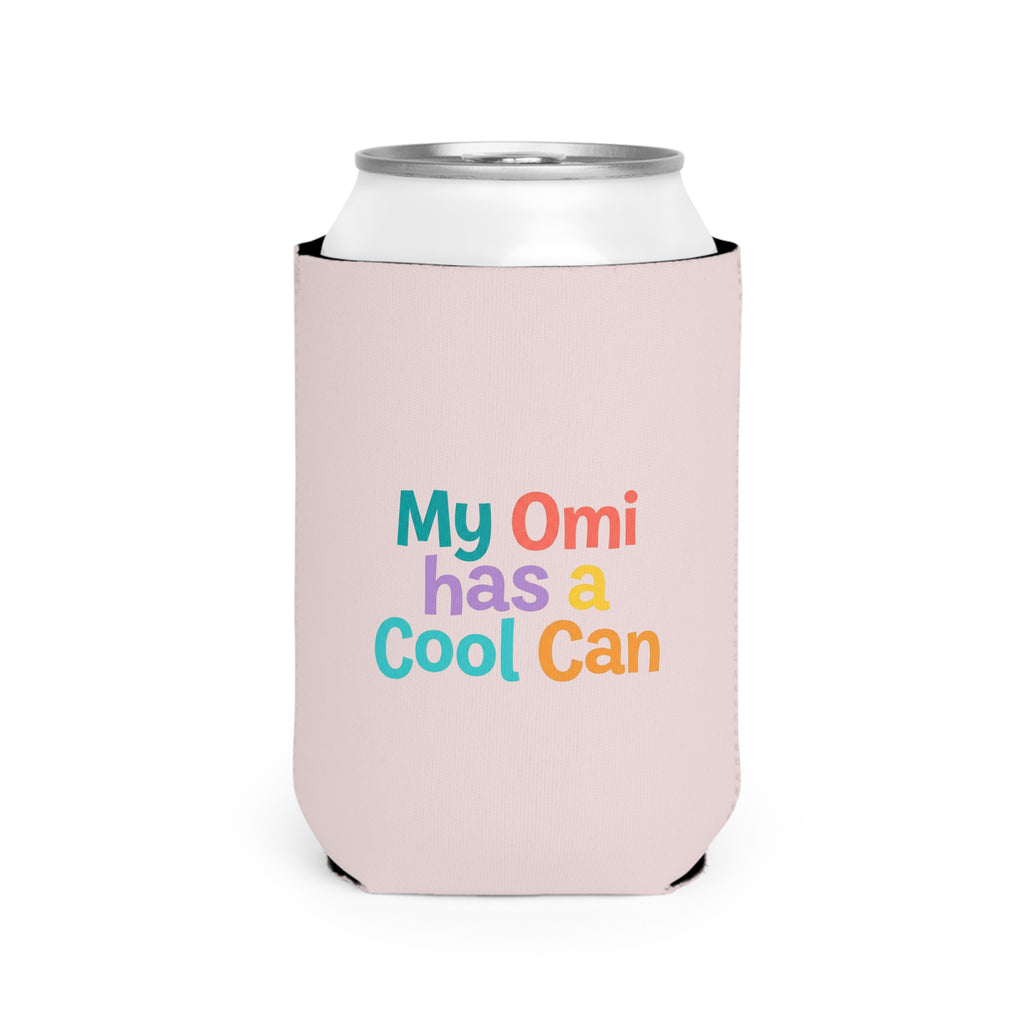 Groovy Vibes Can Cooler Sleeve — "My Omi Has a Cool Can" Tie-Dye Beverage Koozie