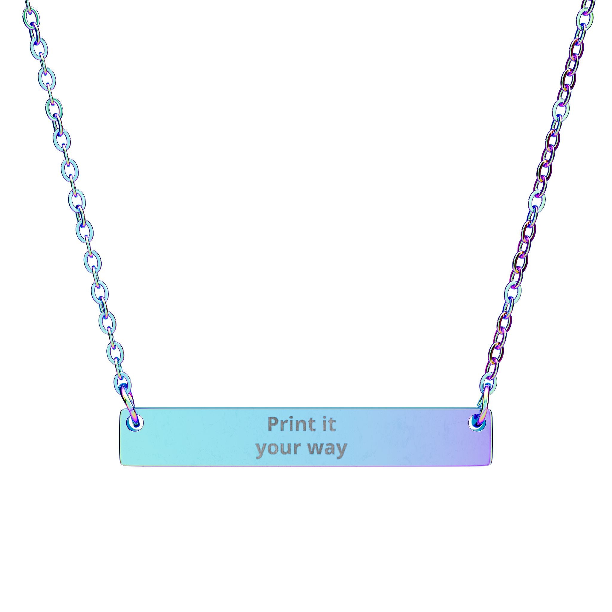 Engraved Horizontal Bar Necklace — Personalized Name, Date or Message Pendant