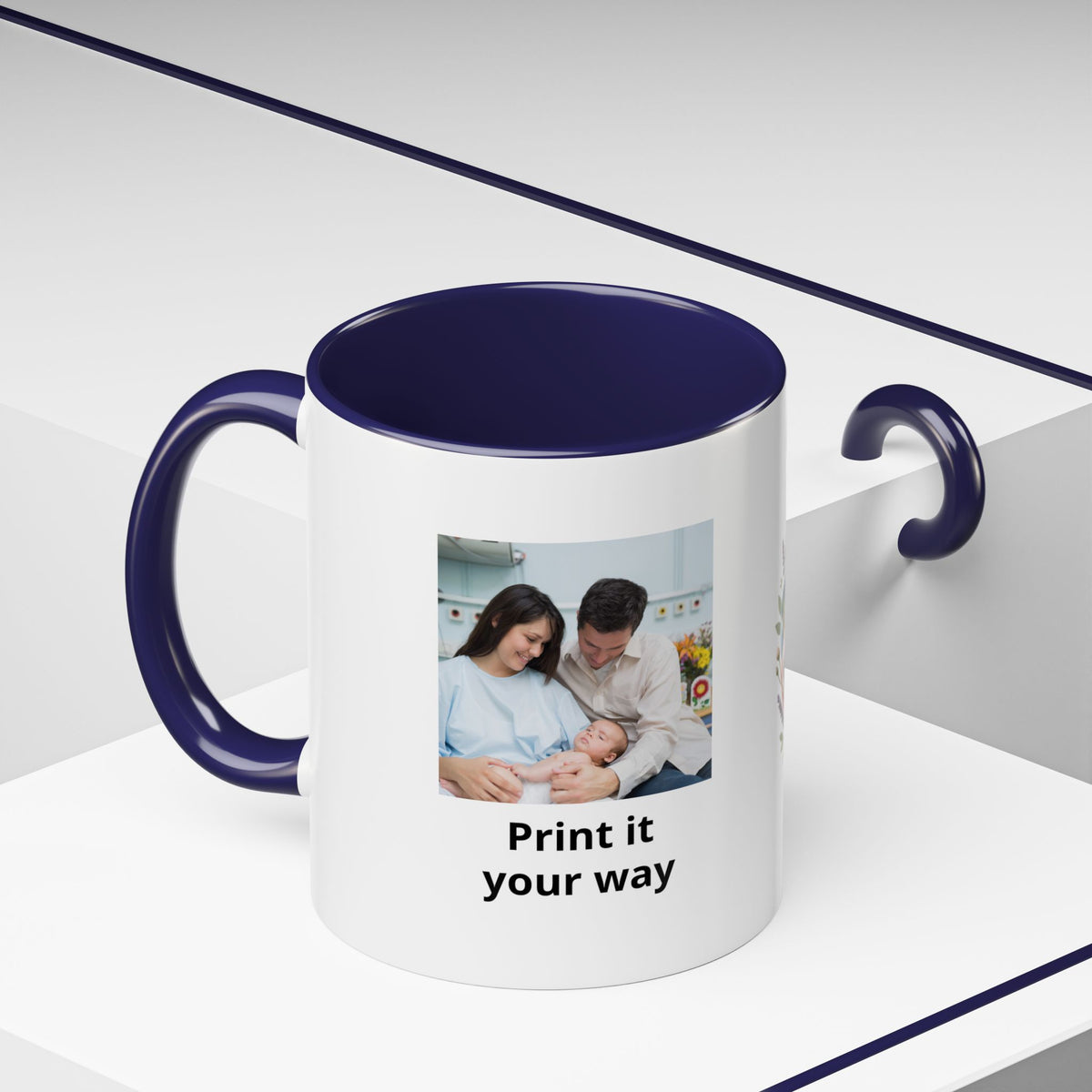 Future Grandparents To Be Accent Coffee Mug — Floral Heart Pregnancy Announcement Gift (11/15oz)