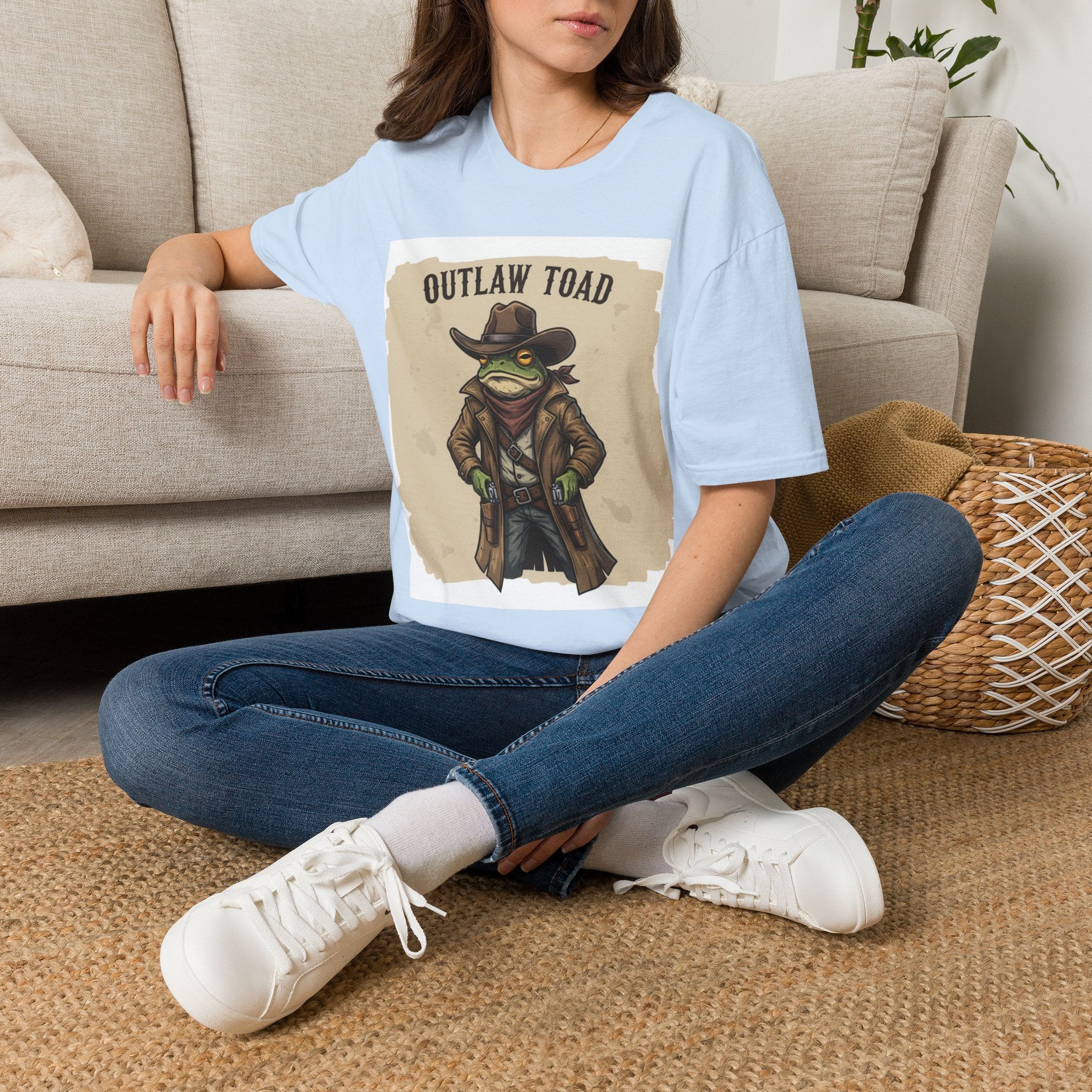 Outlaw Toad Cowboy T-Shirt — Funny Western Toad Graphic Tee (Great Gift for Frog Lovers)