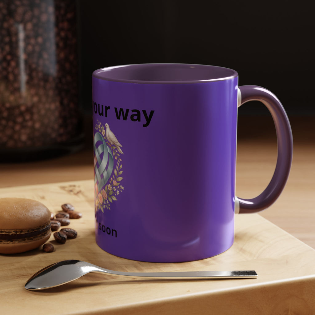 I'm On The Way Grandma and Grandpa Mug — Pregnancy Announcement Accent Coffee Cup (11/15oz)