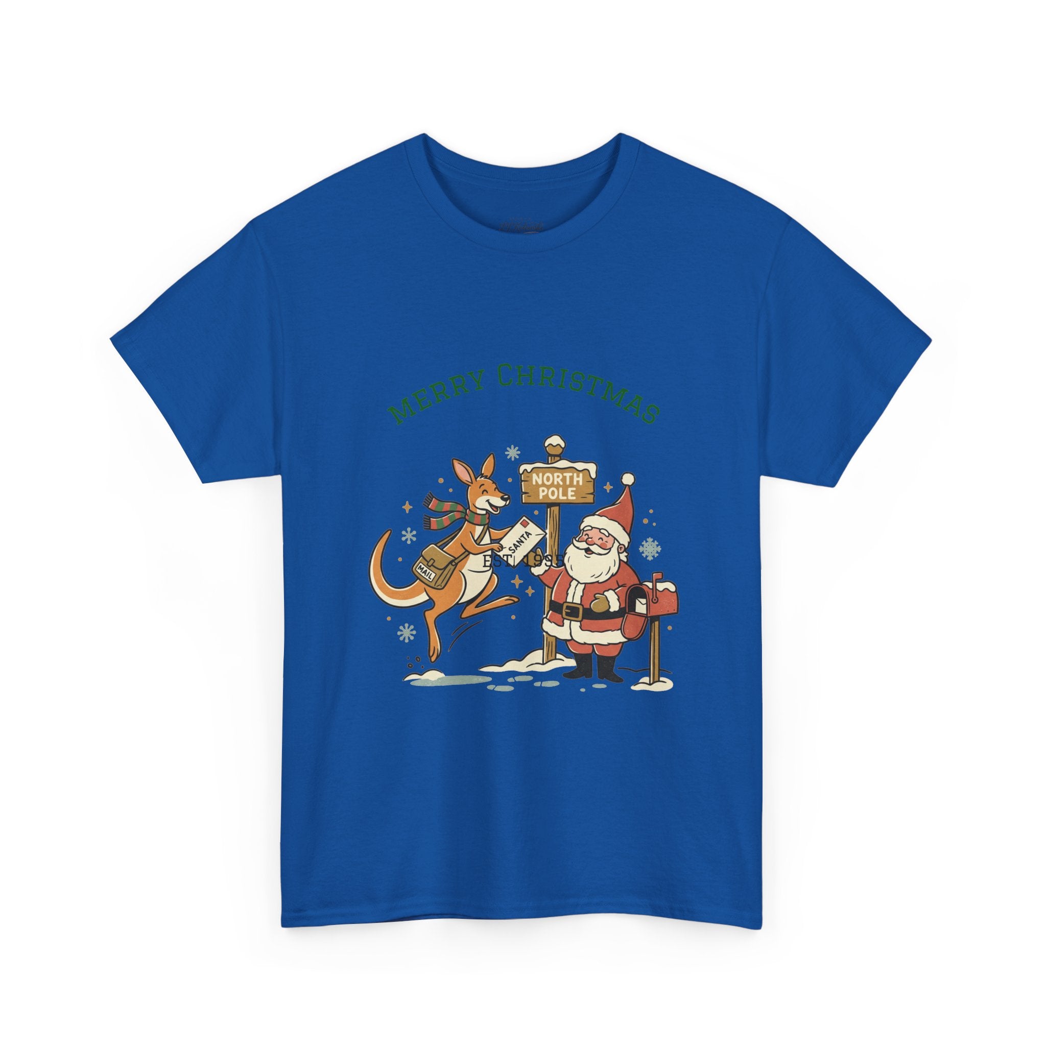 Festive Santa & Reindeer Tee — "Merry Christmas / Merry Festivals" Holiday Shirt with Cute Axolotl