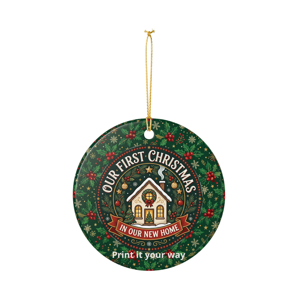Our First Christmas in Our New Home Ceramic Ornament — New Home Holiday Decoration