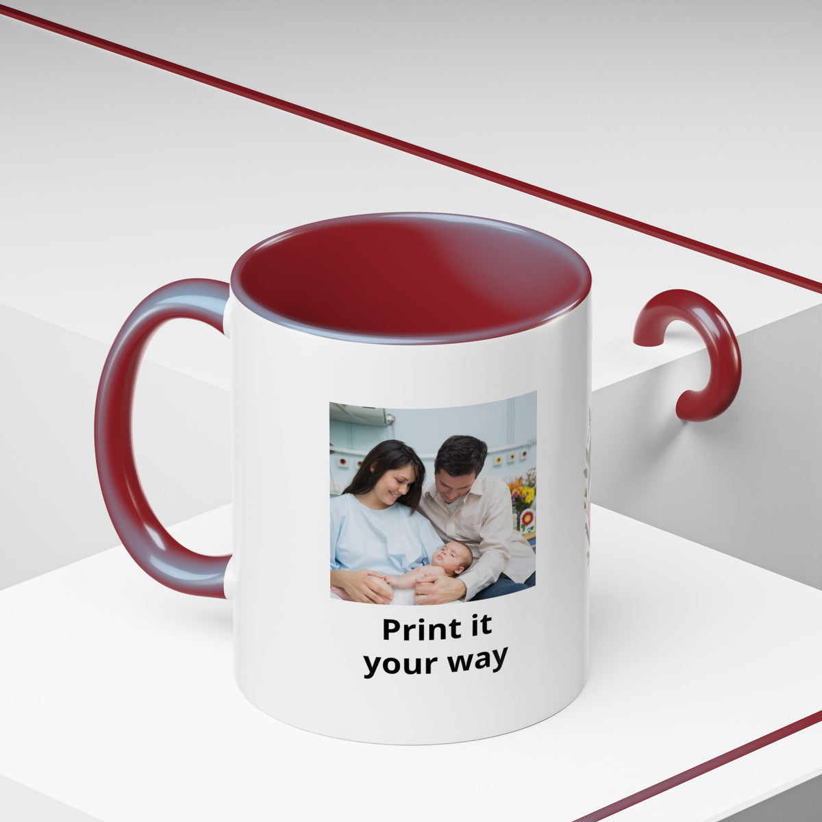 Future Grandparents To Be Accent Coffee Mug — Floral Heart Pregnancy Announcement Gift (11/15oz)