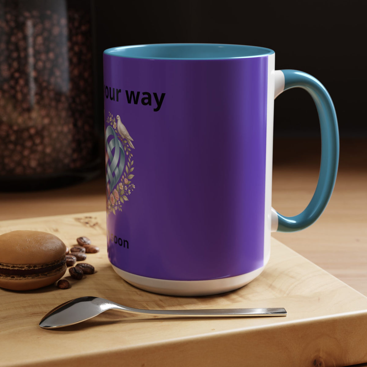 I'm On The Way Grandma and Grandpa Mug — Pregnancy Announcement Accent Coffee Cup (11/15oz)