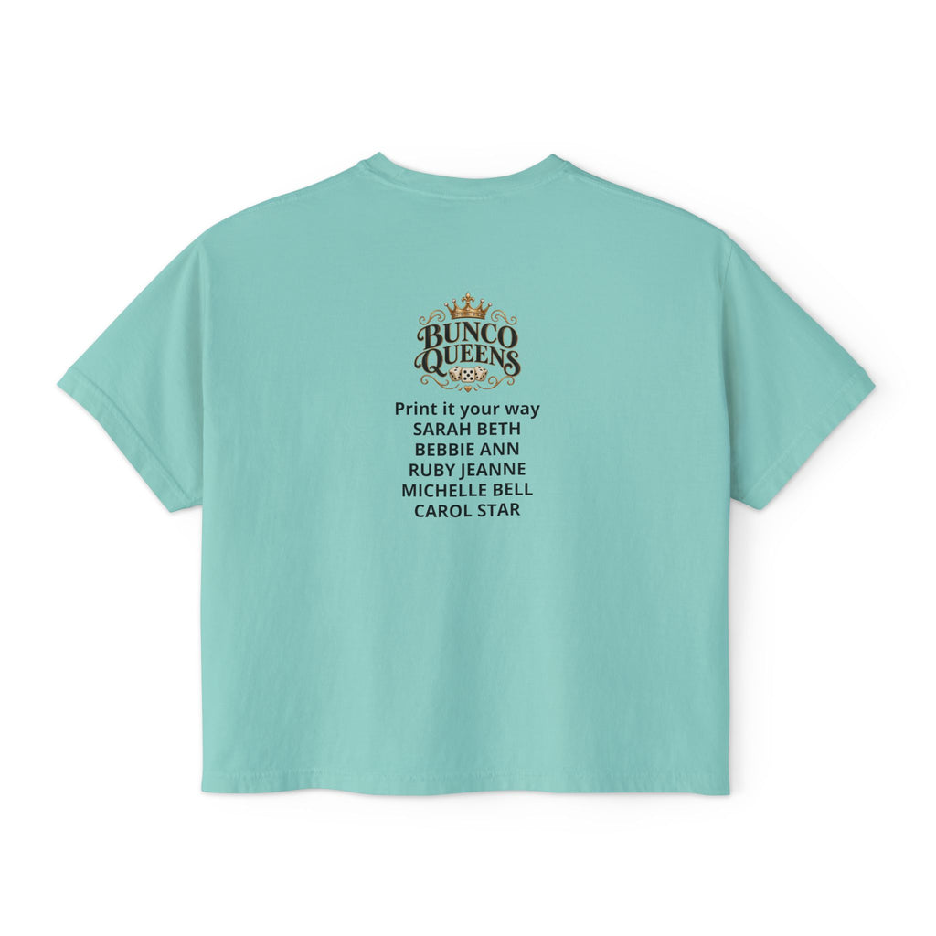 Ma’s Bunco Players Club Women’s Boxy Tee – Bunco Queen Game Night Shirt for Mom, Grandma & Sister