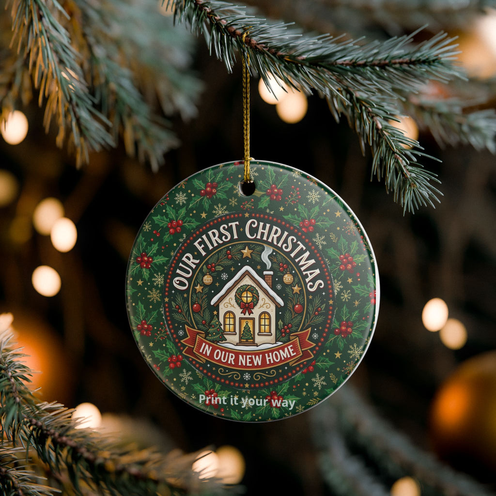 Our First Christmas in Our New Home Ceramic Ornament — New Home Holiday Decoration
