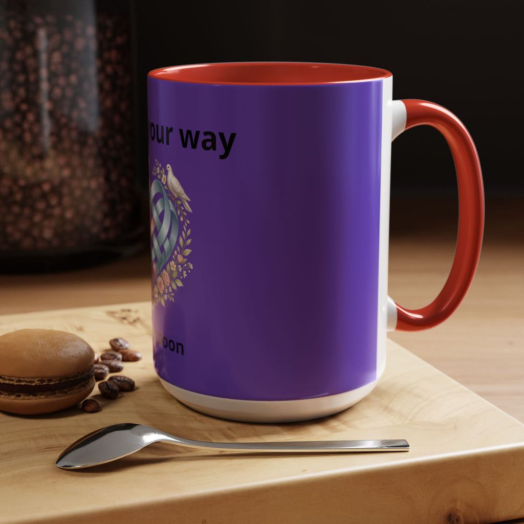 I'm On The Way Grandma and Grandpa Mug — Pregnancy Announcement Accent Coffee Cup (11/15oz)