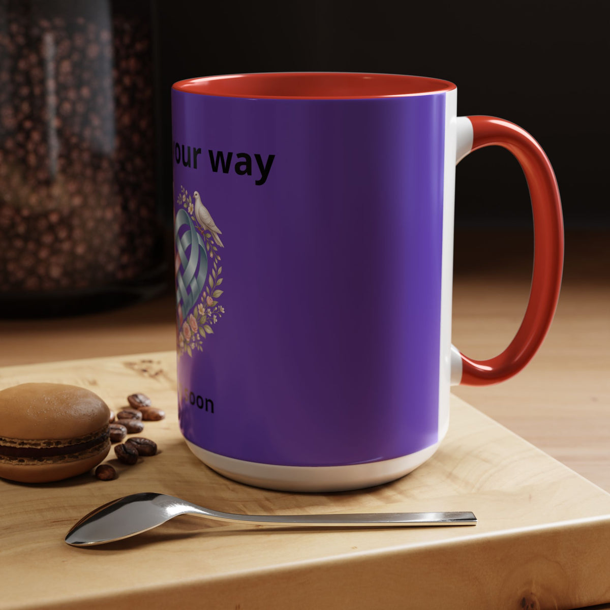 I'm On The Way Grandma and Grandpa Mug — Pregnancy Announcement Accent Coffee Cup (11/15oz)