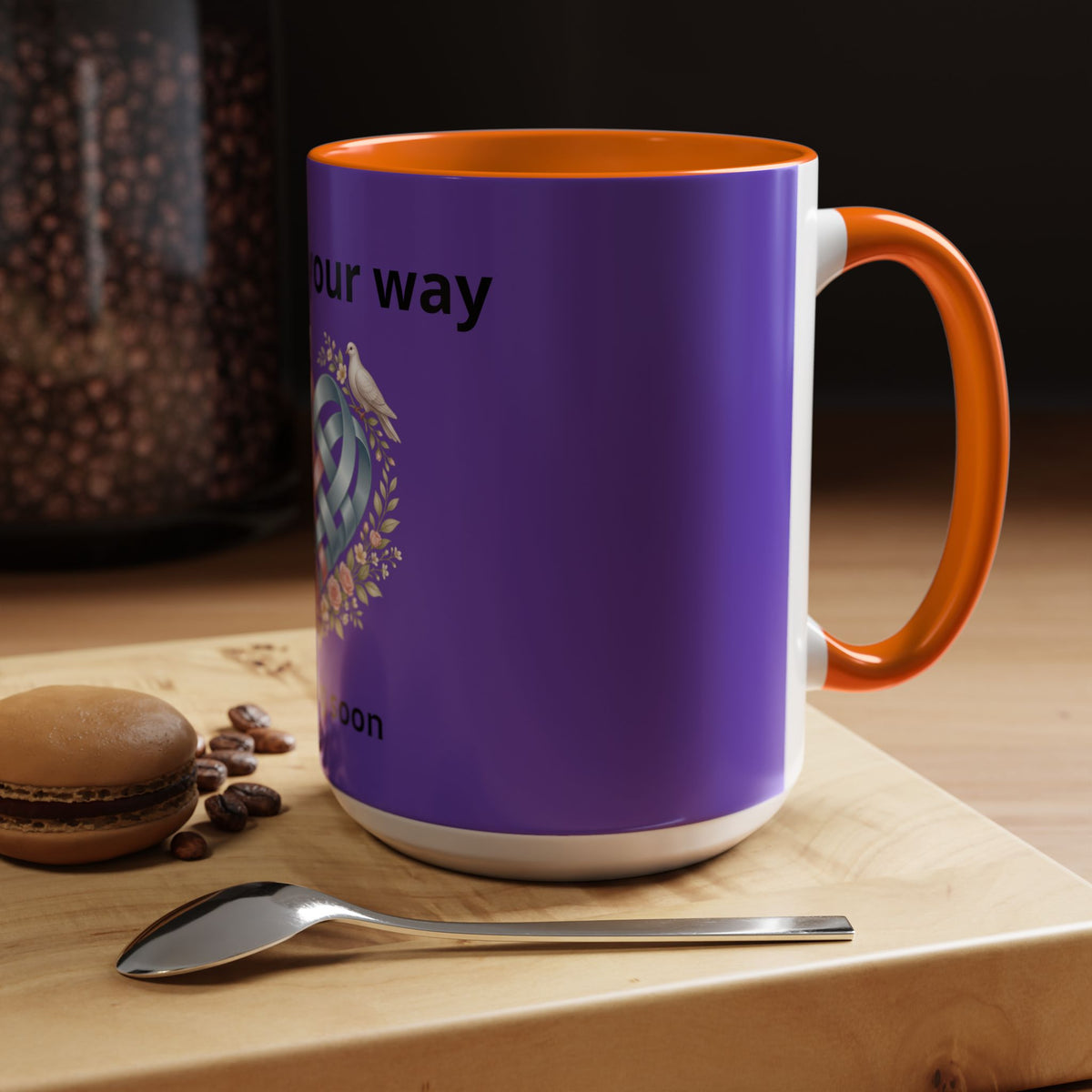 I'm On The Way Grandma and Grandpa Mug — Pregnancy Announcement Accent Coffee Cup (11/15oz)
