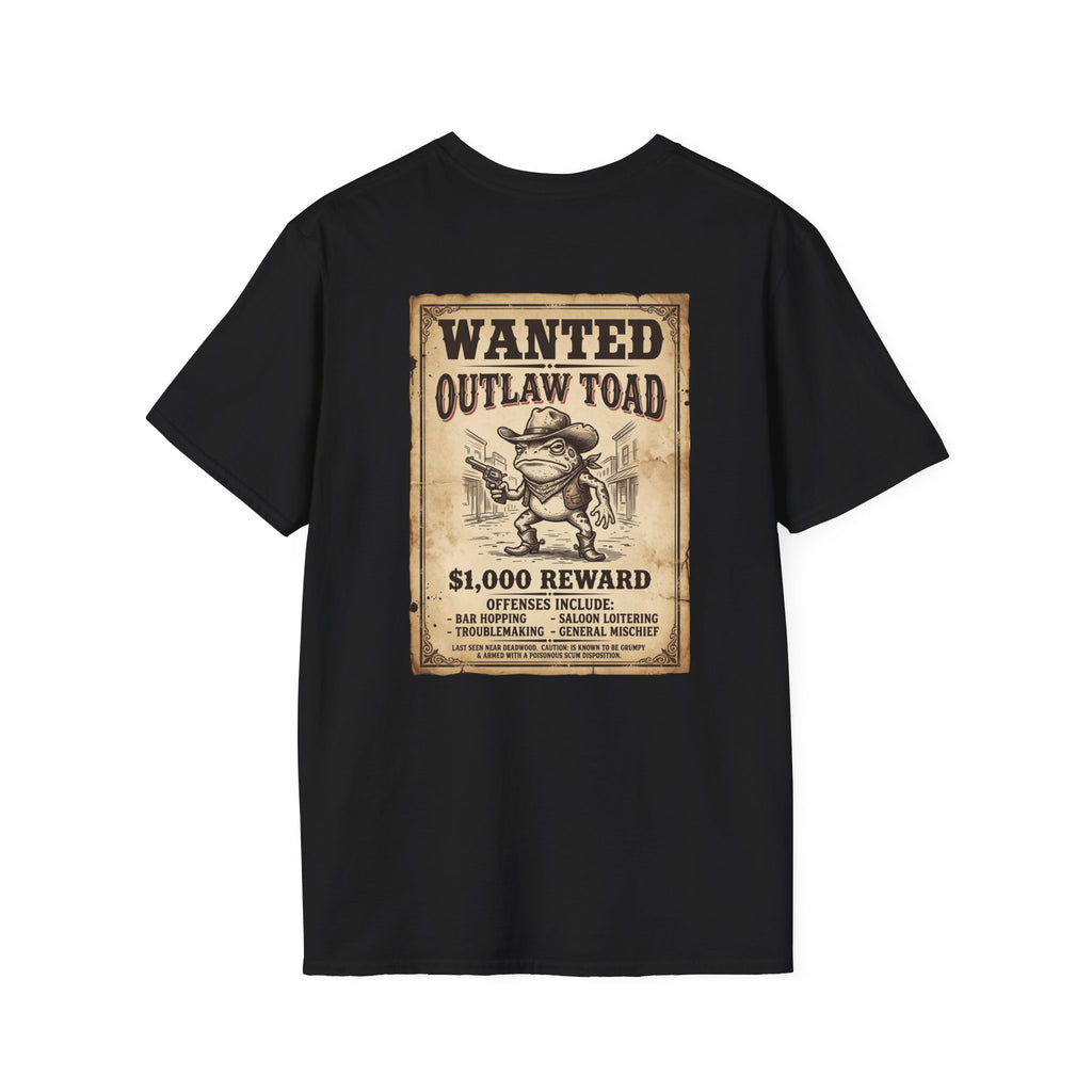 Outlaw Toad Cowboy T-Shirt — Funny Western Toad Graphic Tee (Great Gift for Frog Lovers)