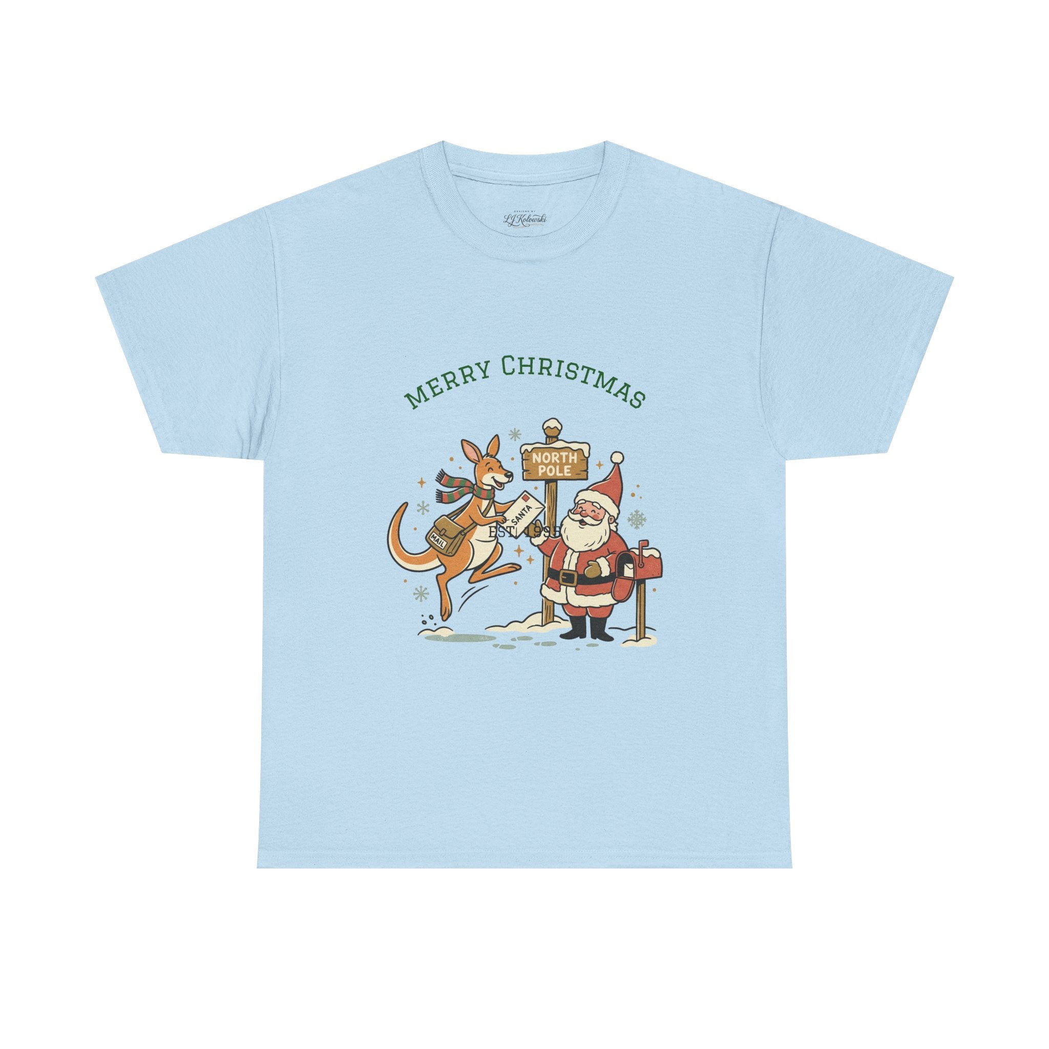 Festive Santa & Reindeer Tee — "Merry Christmas / Merry Festivals" Holiday Shirt with Cute Axolotl