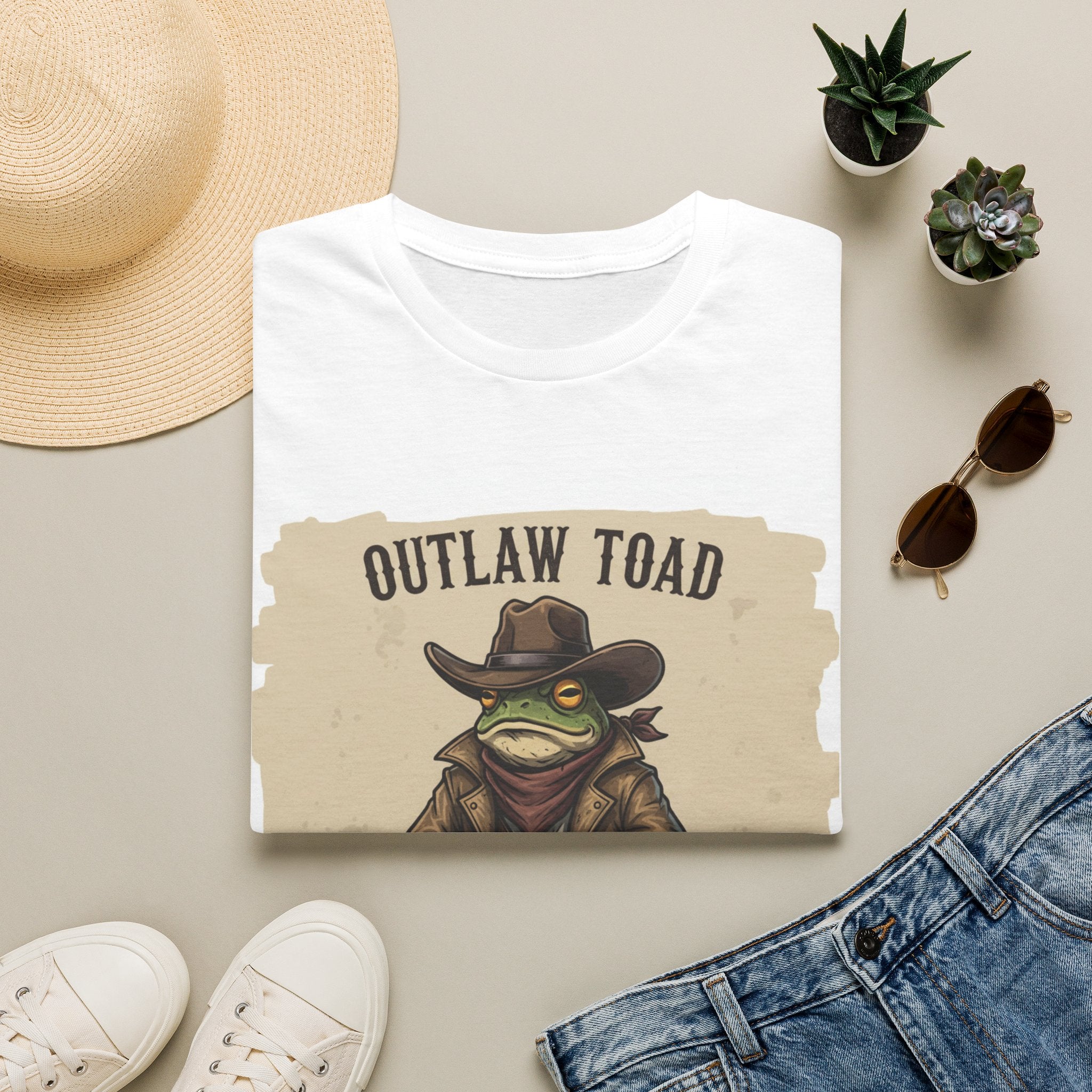 Outlaw Toad Cowboy T-Shirt — Funny Western Toad Graphic Tee (Great Gift for Frog Lovers)
