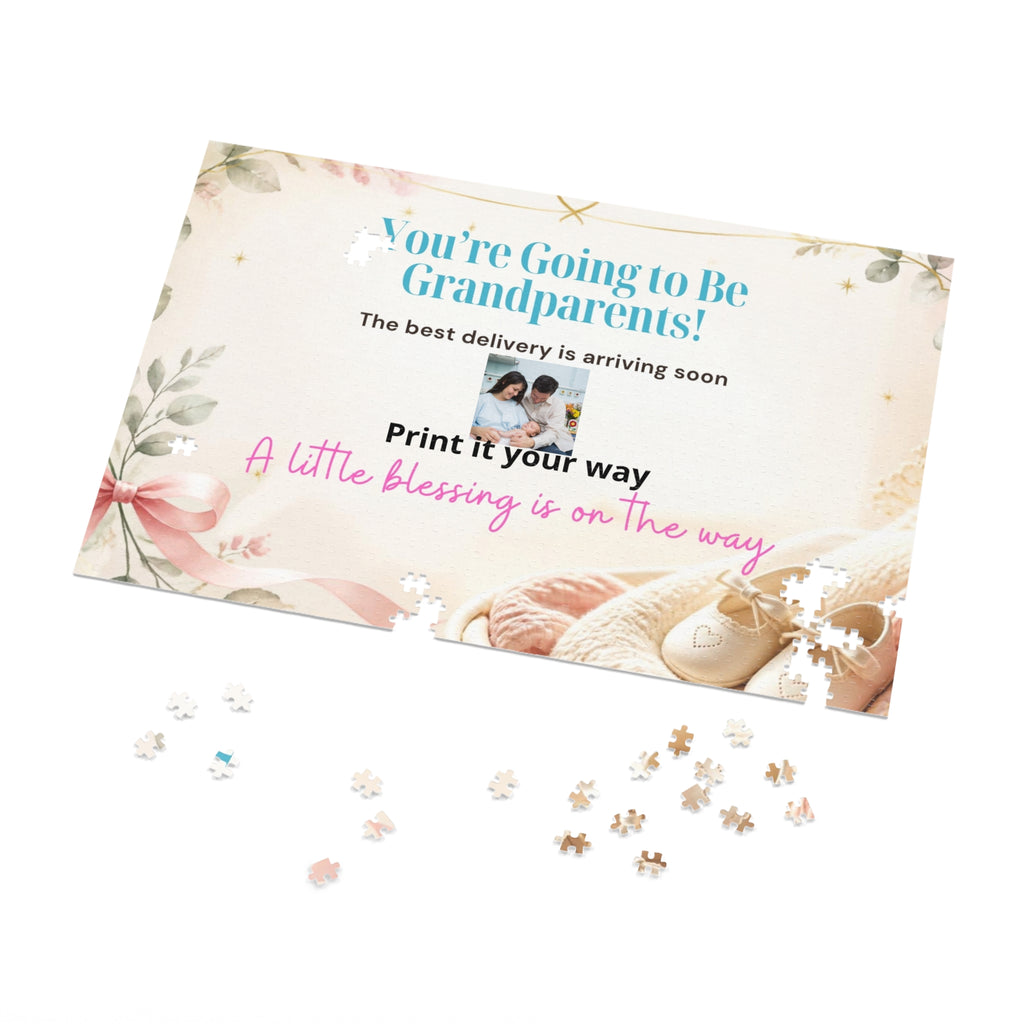 Grandparents Announcement Jigsaw Puzzle Tin — “You’re Going to Be Grandparents!” Keepsake