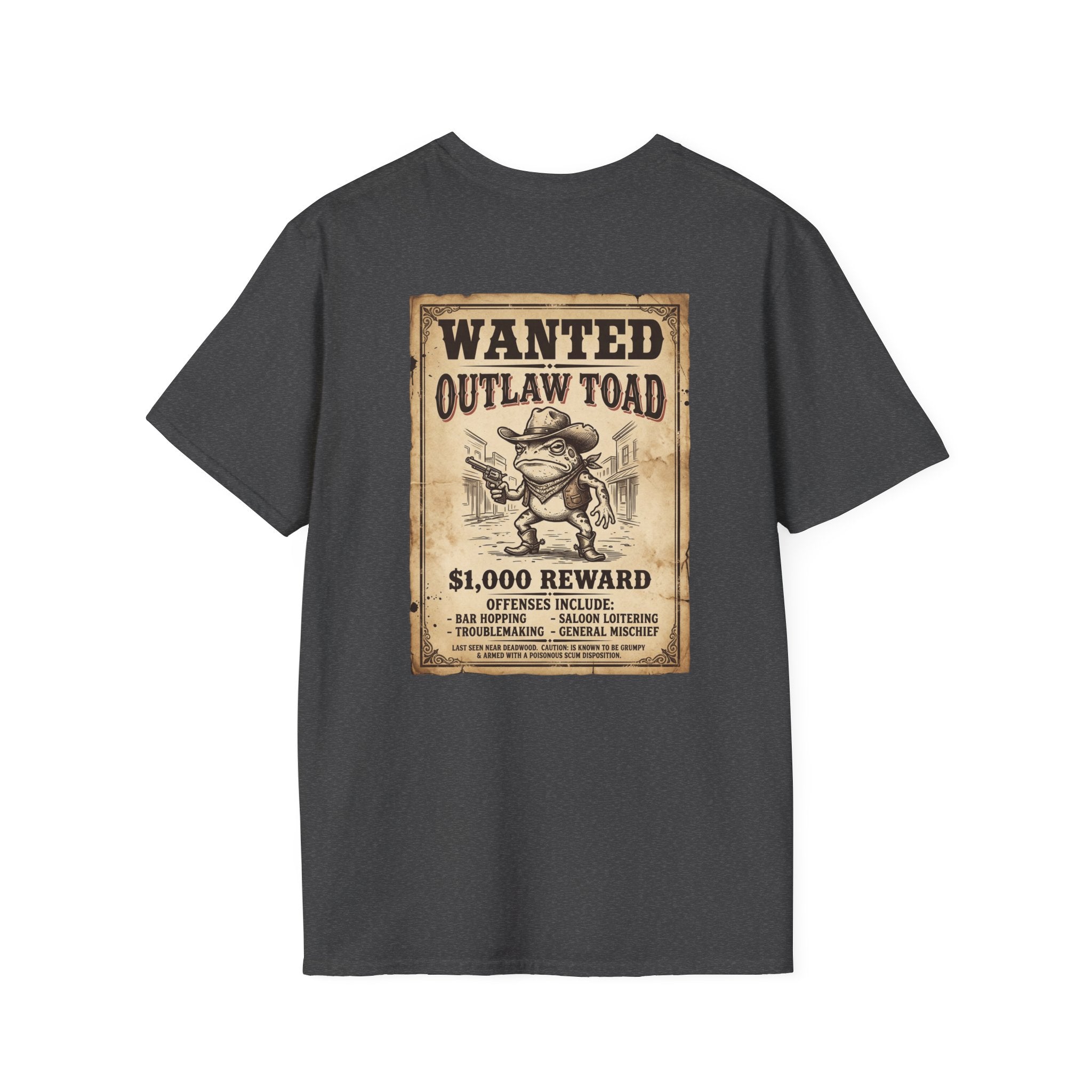 Outlaw Toad Cowboy T-Shirt — Funny Western Toad Graphic Tee (Great Gift for Frog Lovers)