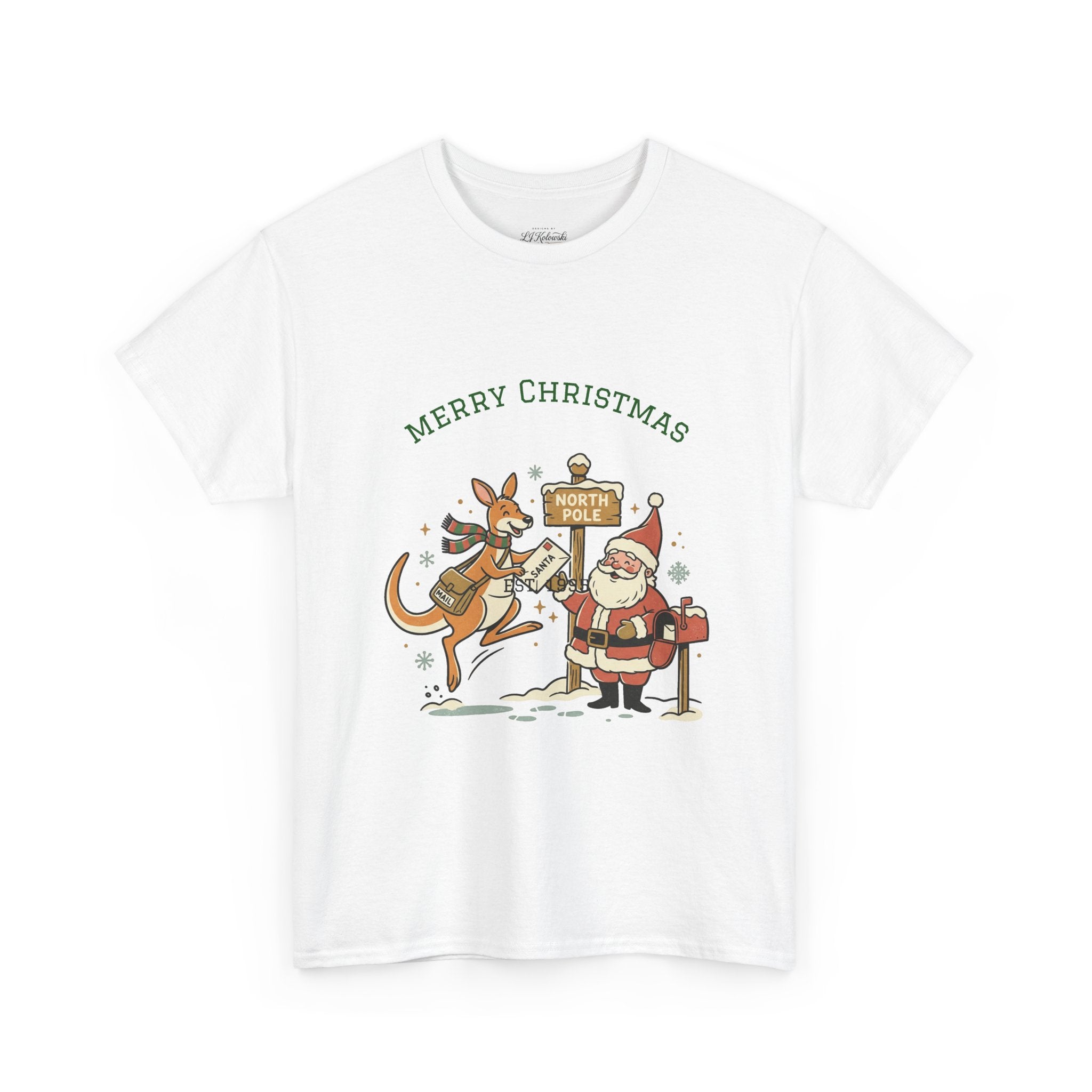 Festive Santa & Reindeer Tee — "Merry Christmas / Merry Festivals" Holiday Shirt with Cute Axolotl