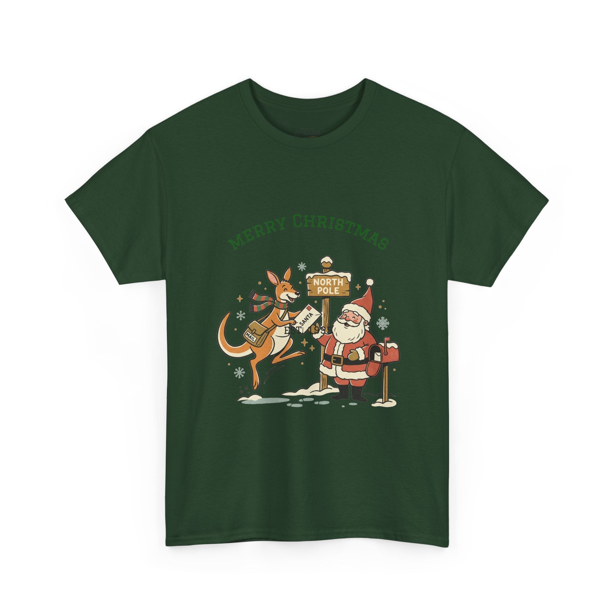 Festive Santa & Reindeer Tee — "Merry Christmas / Merry Festivals" Holiday Shirt with Cute Axolotl