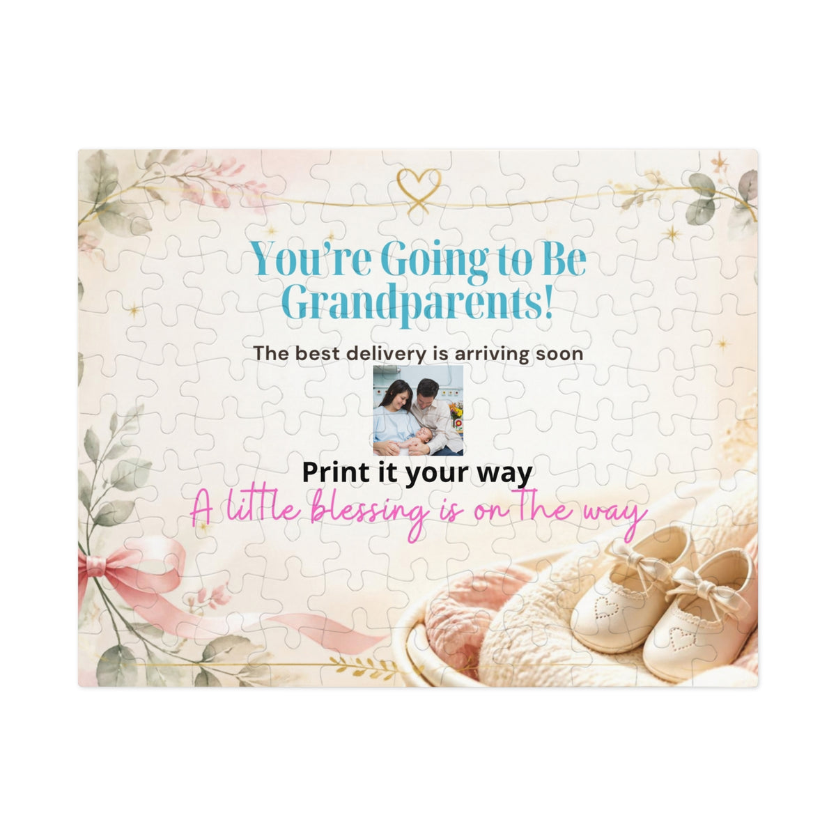 Grandparents Announcement Jigsaw Puzzle Tin — “You’re Going to Be Grandparents!” Keepsake