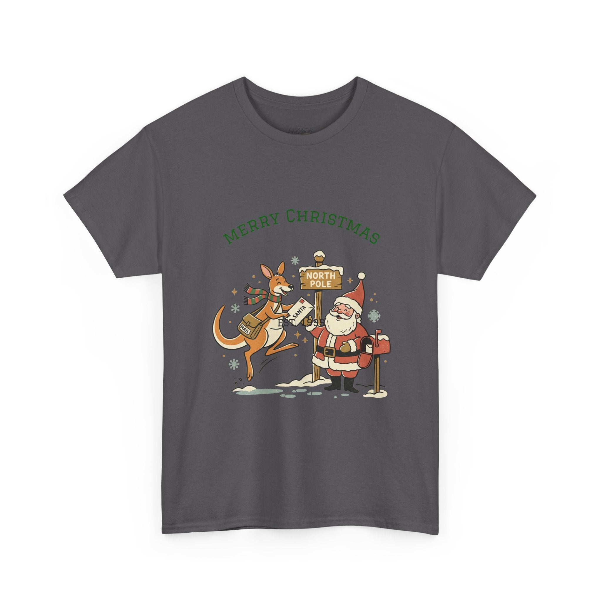 Festive Santa & Reindeer Tee — "Merry Christmas / Merry Festivals" Holiday Shirt with Cute Axolotl