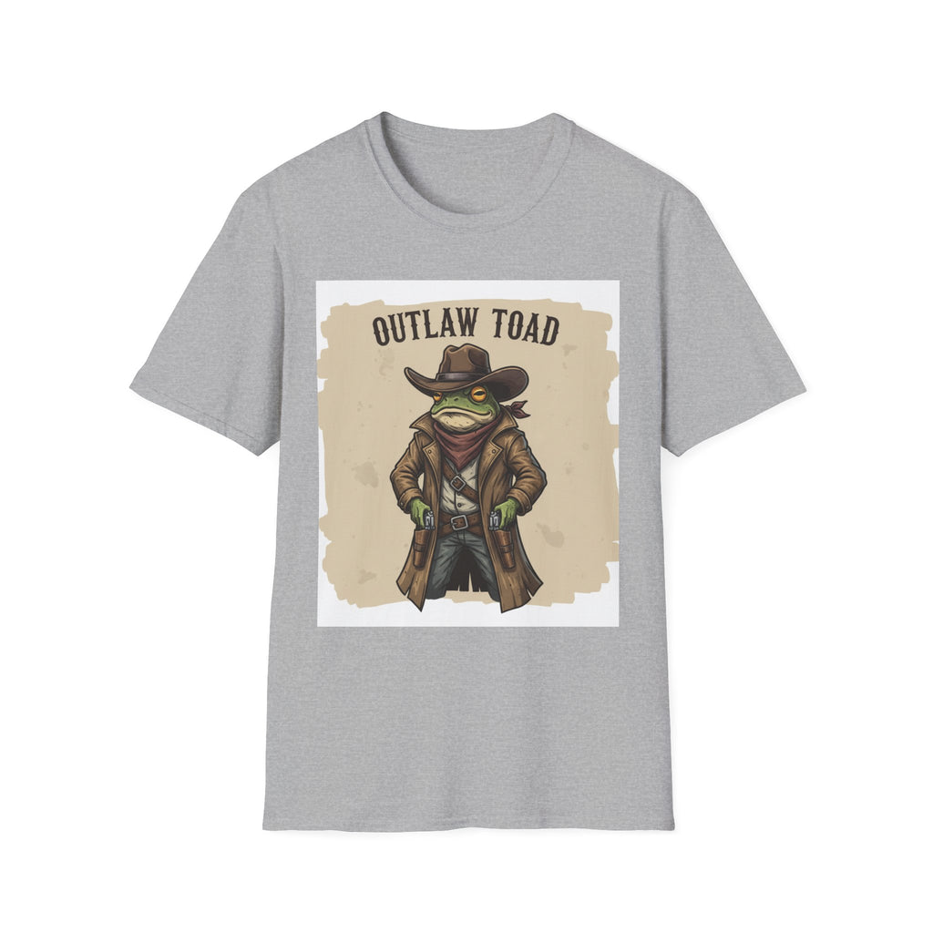Outlaw Toad Cowboy T-Shirt — Funny Western Toad Graphic Tee (Great Gift for Frog Lovers)